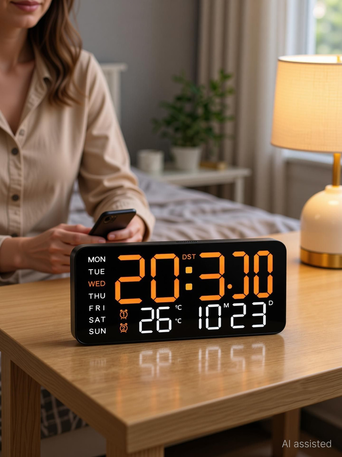 Image of Suveharts Digital 11 cm X 21.5 cm Wall Clock