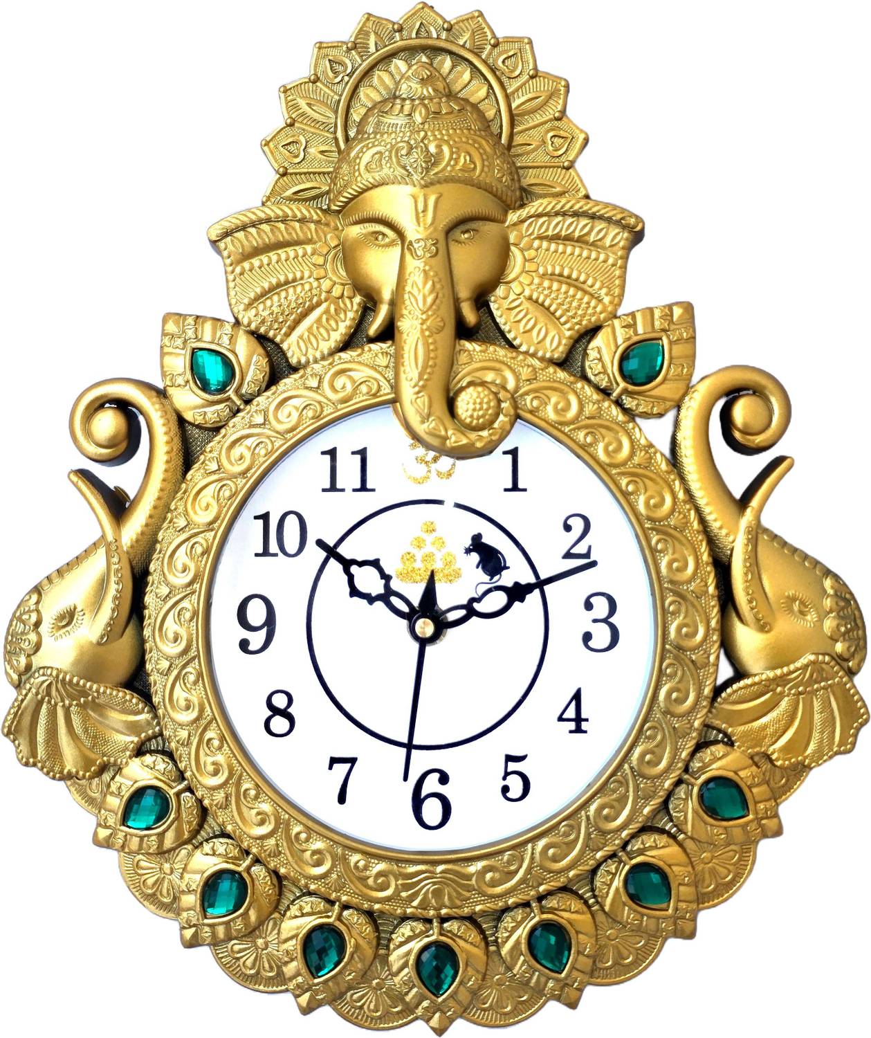GrabBasket Analog 22 cm X 22 cm Wall Clock (Gold, White, With Gla