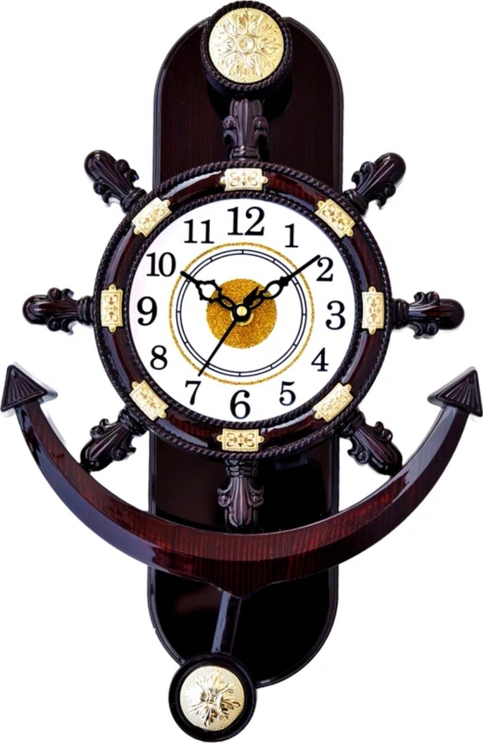 setu creation Analog 38 cm X 26 cm Wall Clock (Black, Brown, Silv
