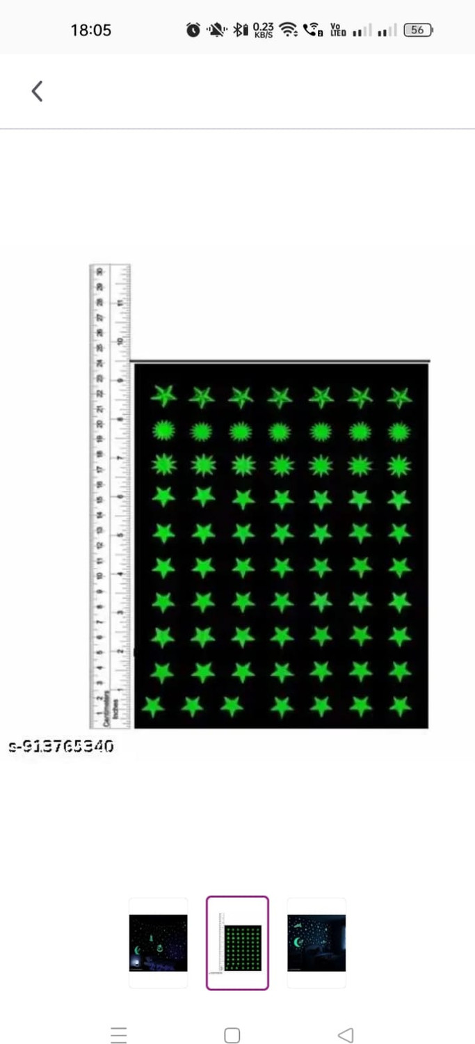 Image of jayp enterprises 30 cm Galaxy of Stars with Decorative Moon Radium Night Glow wall stickers kids Gift Glow in the Dark Sticker