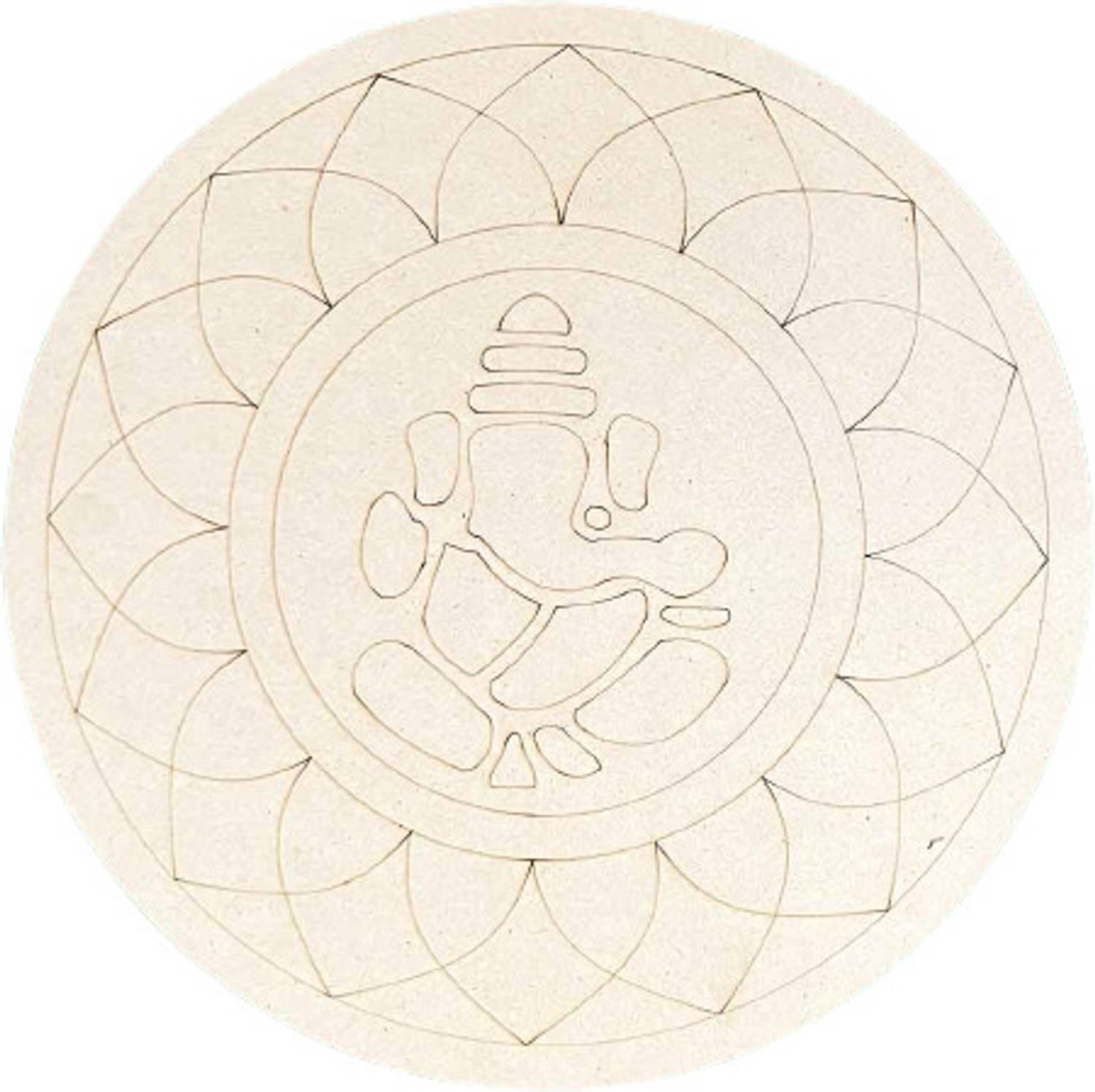 ADIKALA Ganpati Ji With Mandala Design MDF for DIY | 12.inch