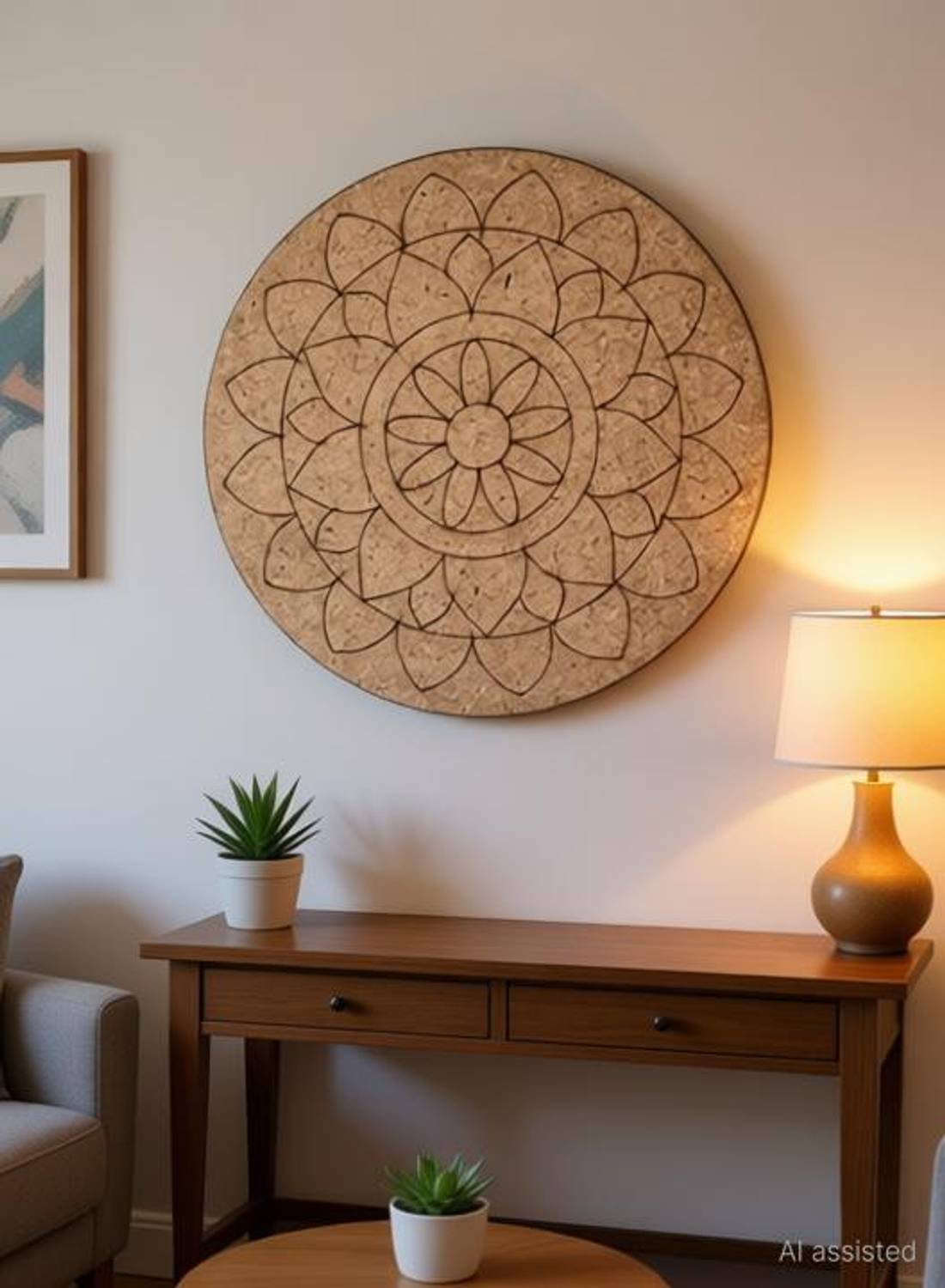 ADIKALA Engraved Mandala MDF Base for DIY | 8.INCH_