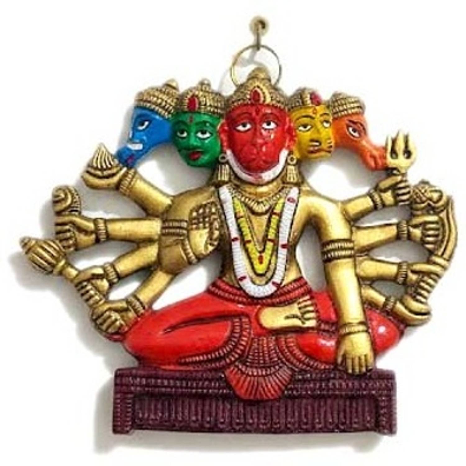 ALLAMANDAA Panchmukhi Hanuman ji Face murti for Wall Hanging,Size : L-15cm | Weight : 190gm