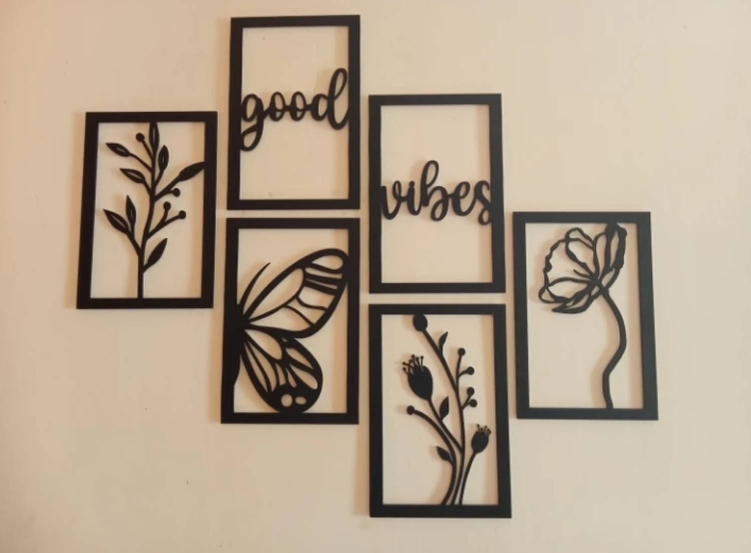 A3 BOX Wooden Wall Home Decor Hangings Living Room, Bedroom, Kitchen, Office Pack of 6