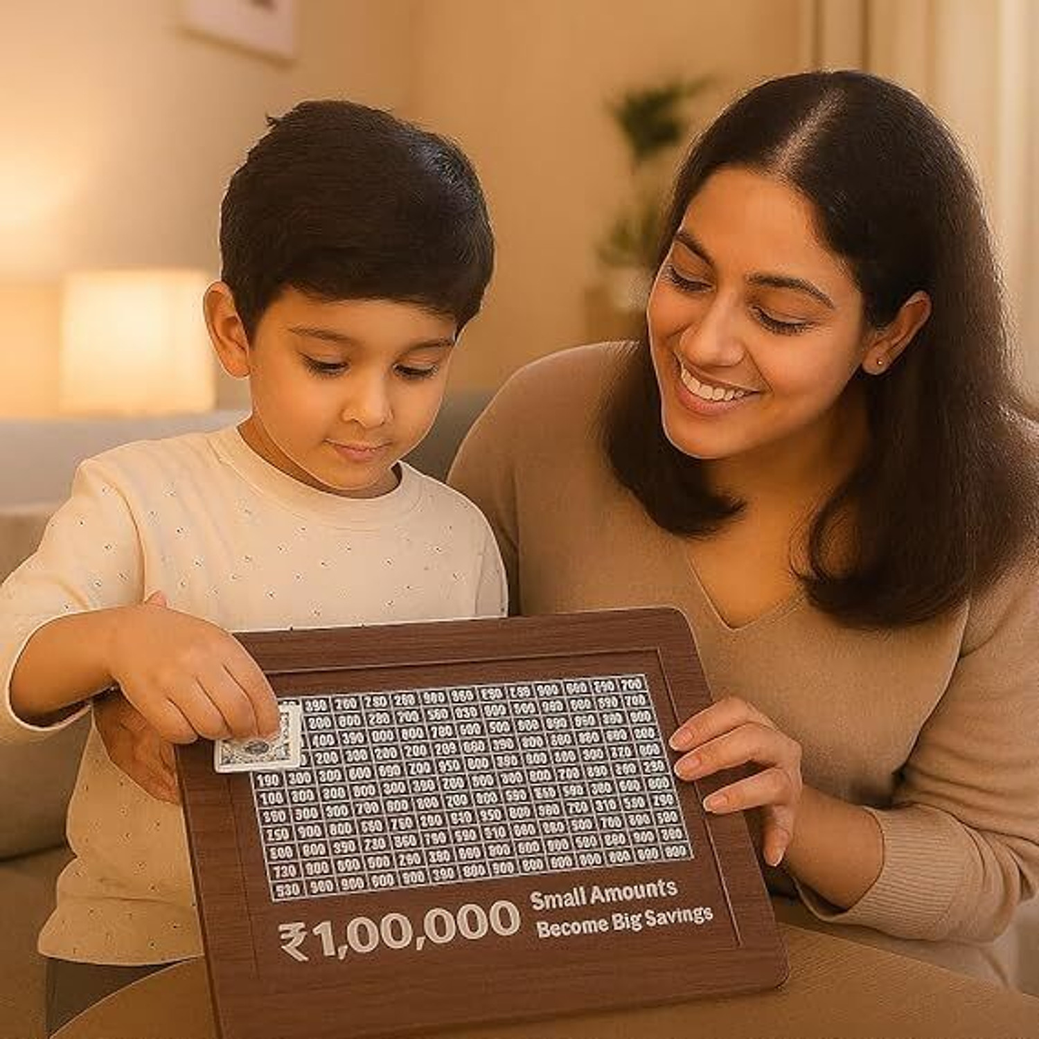 Image of RAGHAV CRAFTS 100000 Rupees Goal Tracker, Cash Collection Bank for Kids and Adults Coin Bank