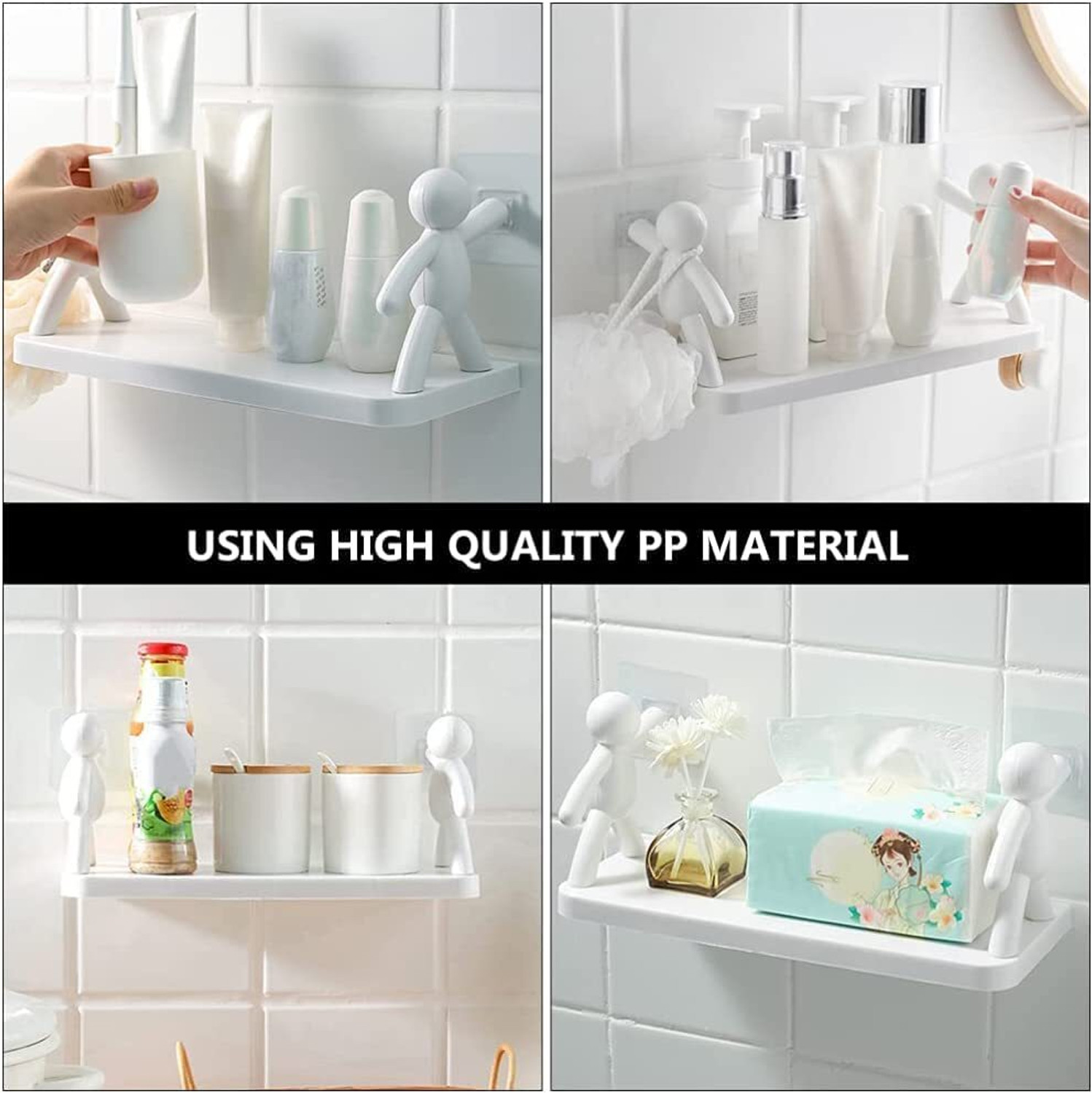 Image of WORA 2 pc Home Decore Living Room Decoration Plastic Wall Shelf Plastic Wall Shelf
