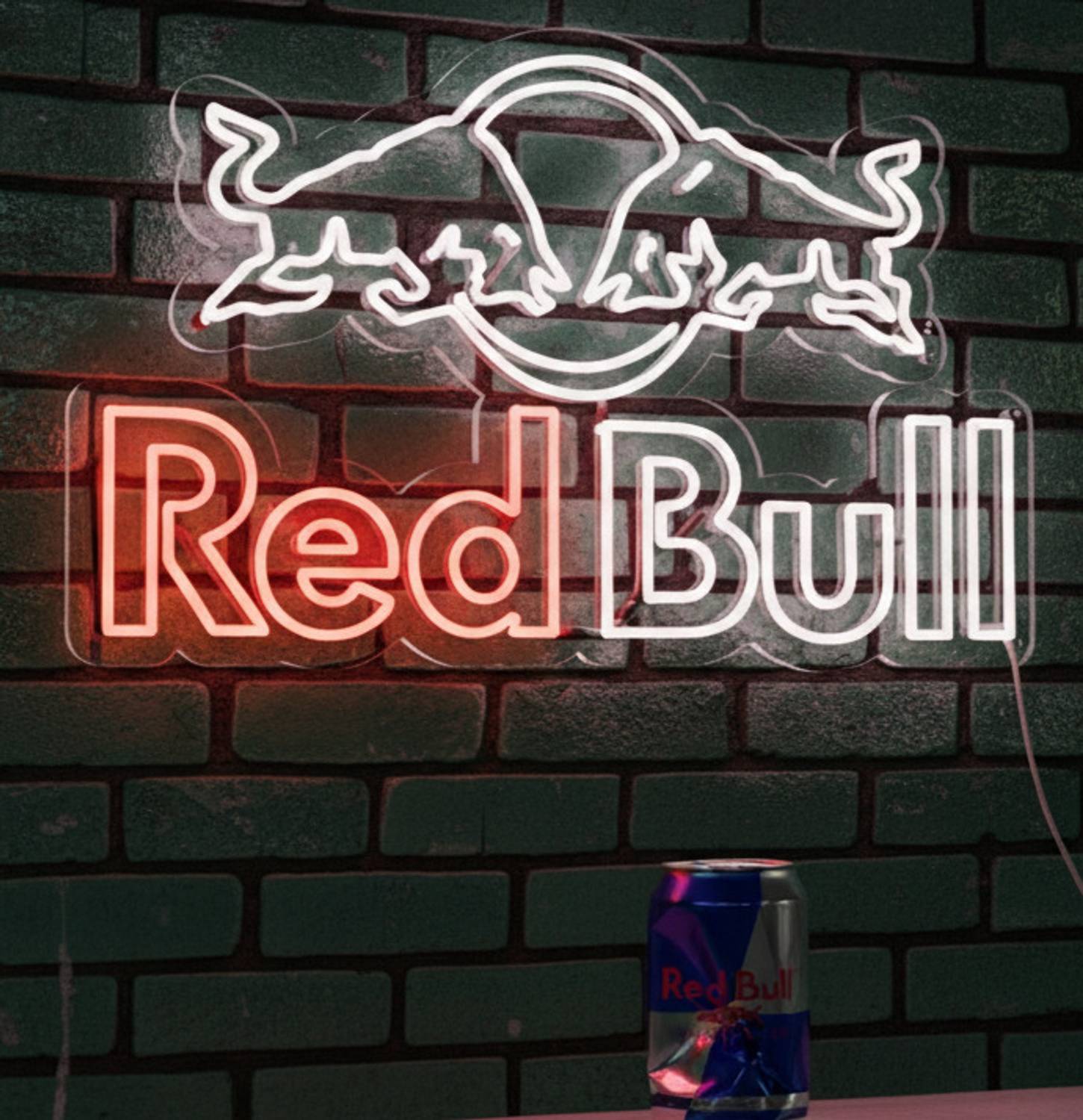 Red Bull照明付き黒板 ！ Custom Neon Red Bull Logo Neon Sign | 19x30 | Red White Glow Price