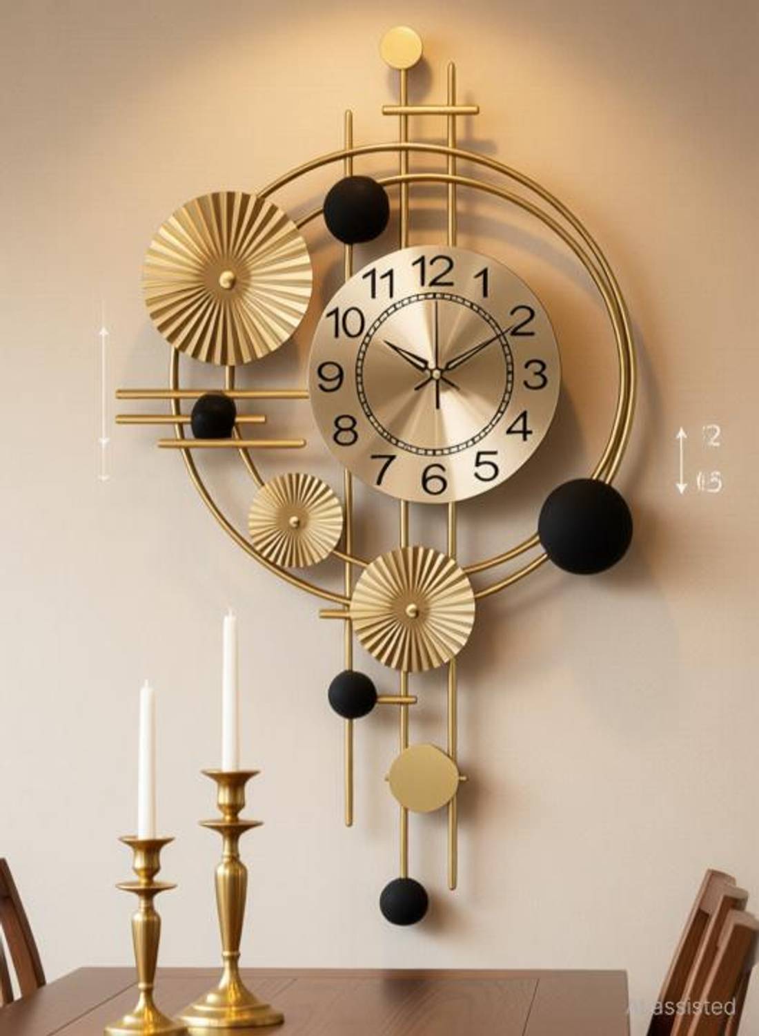 Crafty Metal Wall Hanging Floral Clock - Image 1