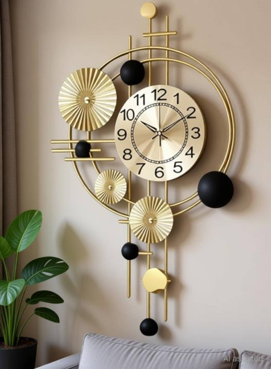 Crafty Metal Wall Hanging Floral Clock - Image 2