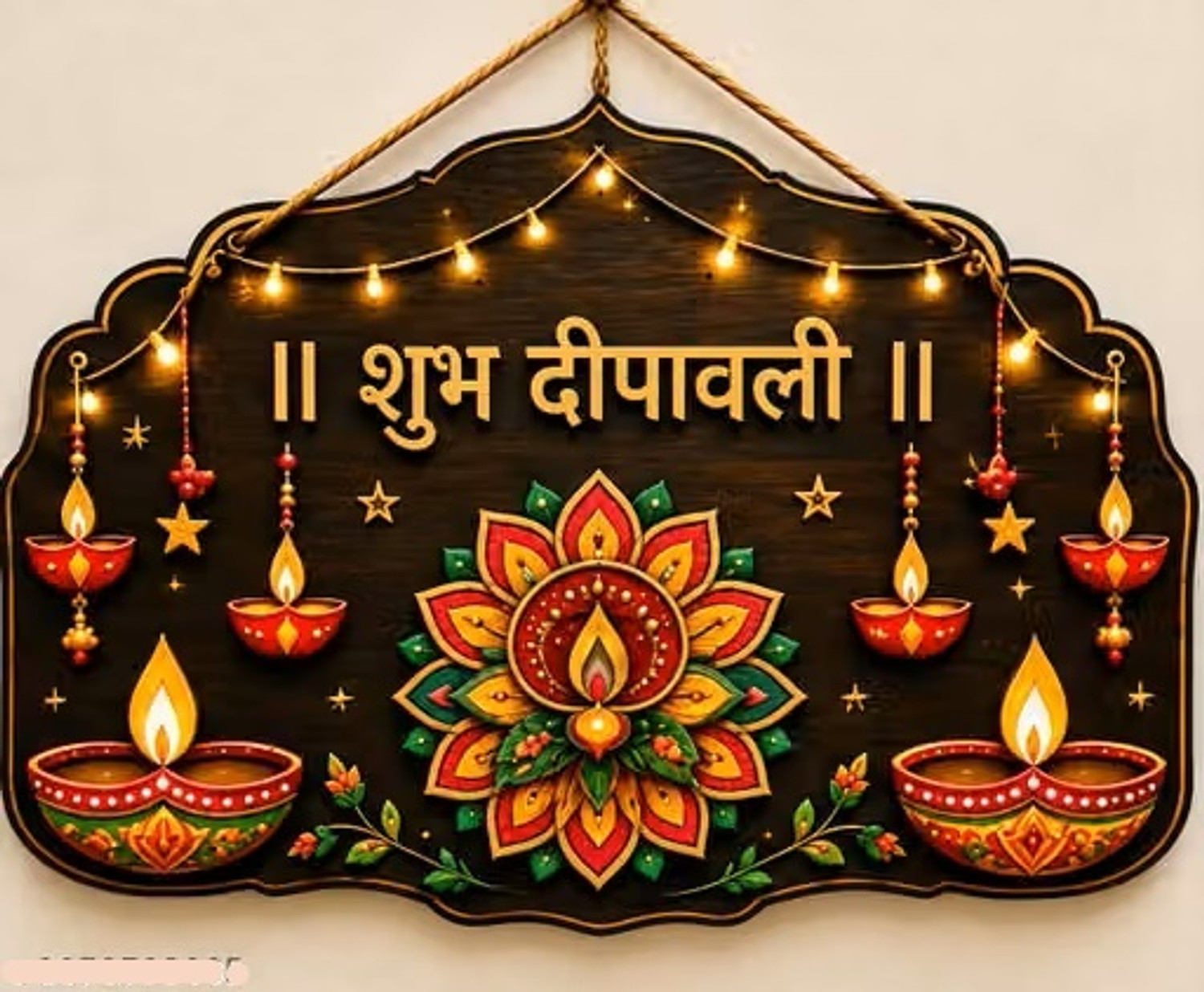 Image of lakshit art and craft shubh diwali wll hnging (Multicolor)
