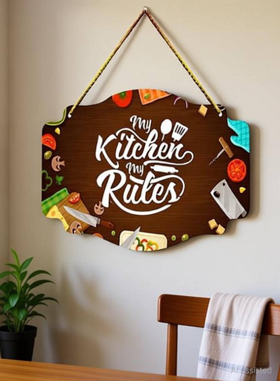 Charmör My Kitchen My Rules wall hanging for kitchen home decor wall decoration gift