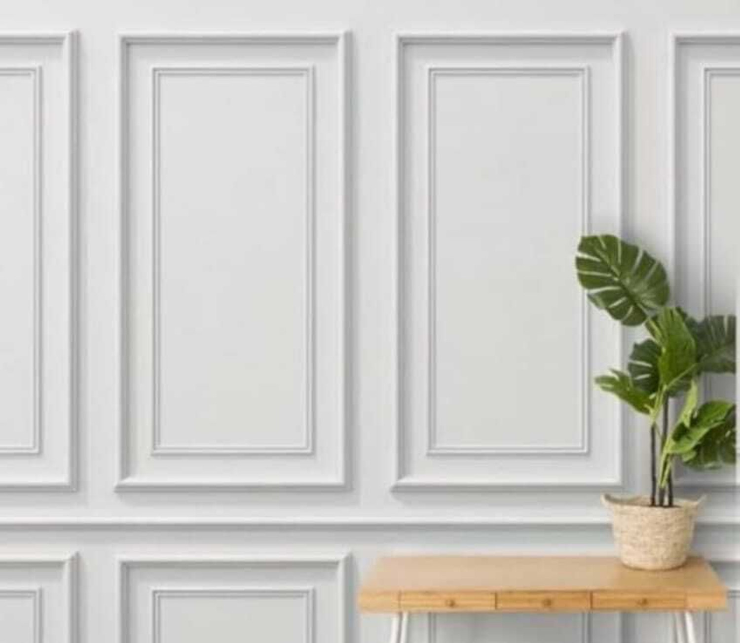 Image of ADISON PVC wooden moulding white colour moulding wooden strips 3-4 ft 11-13 pcs
