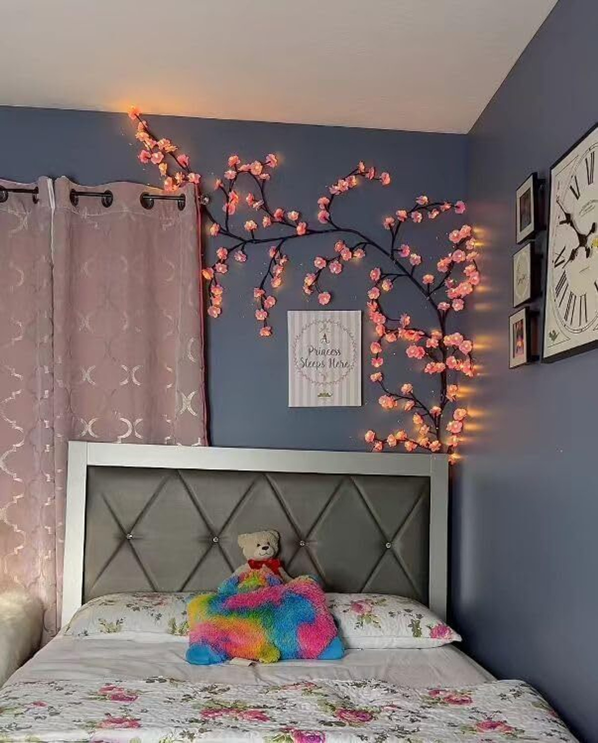 Image of Troliver Cherry Blossom Tree Branch Wall Decorative LED Light