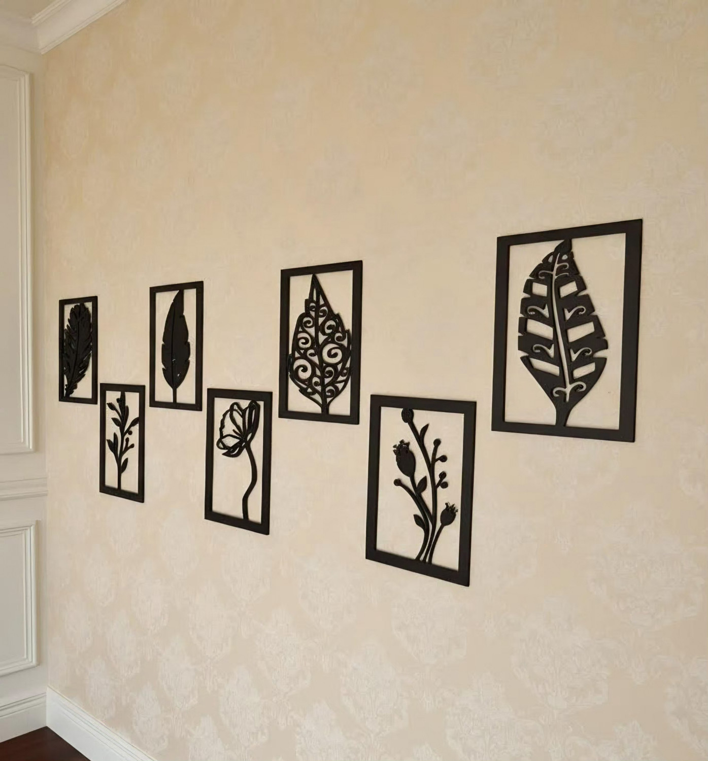 Image of A3 BOX Wooden Wall Decor Hangings Living Room, Bedroom, Kitchen, Office Pack of 7