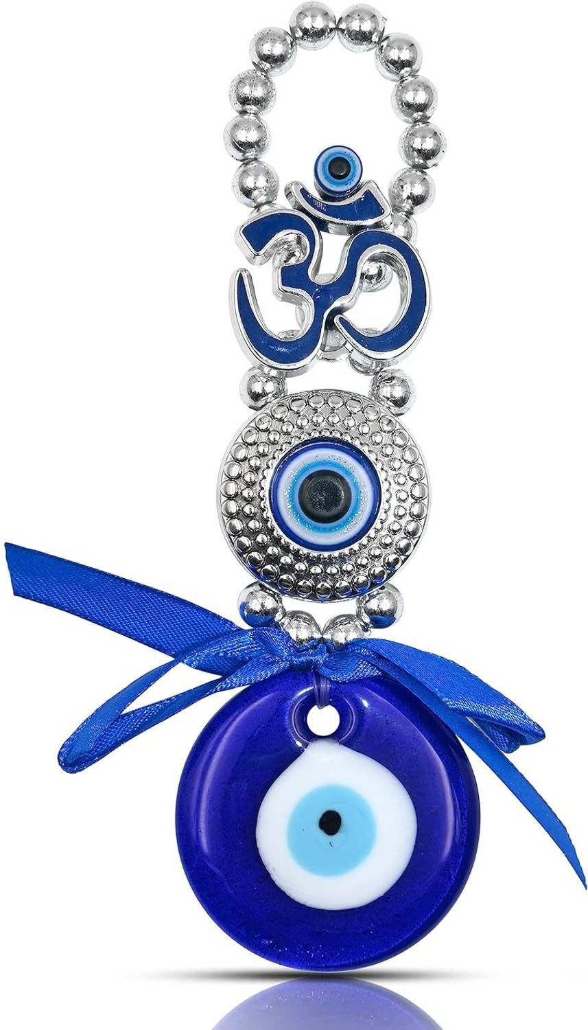 Alphabettm Lucky Om Hanging Ornament Amulet For Car, Home And Office Glass Windchime