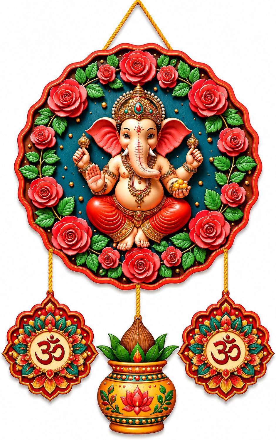 TrendsTube Ganesh Ji Decorative Wall Hanging | Spiritual Wall Decor for Home Pooja Room