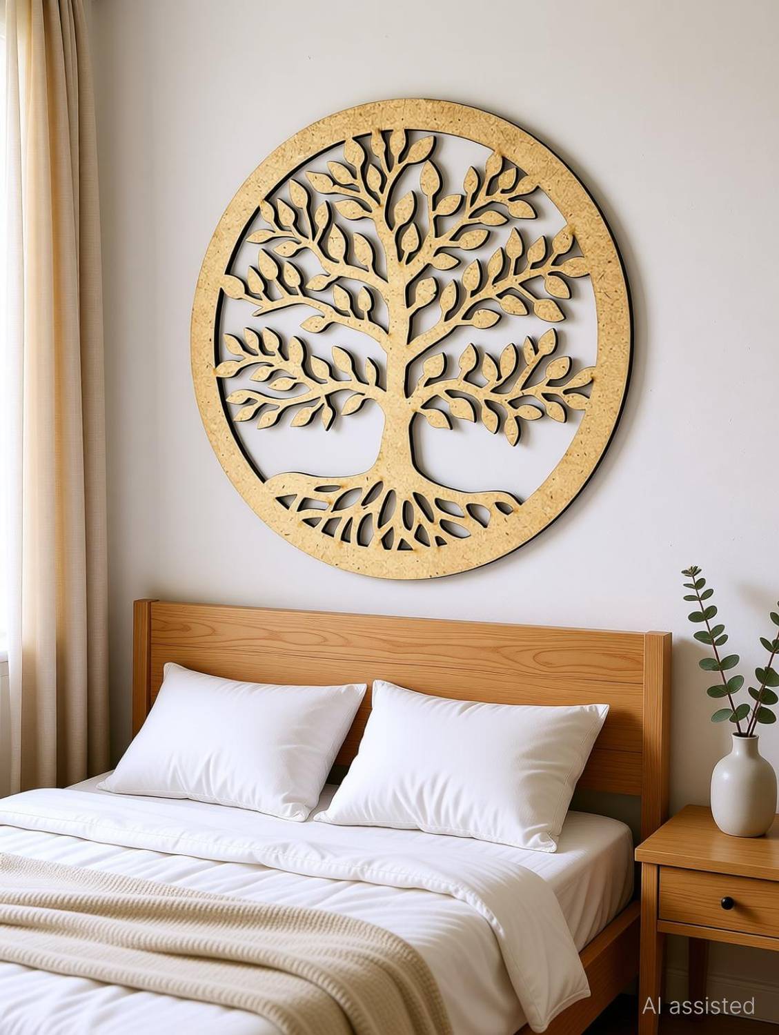 ADIKALA Life Of Tree Round Shape Cutting Design, DIY Base 8. INCH