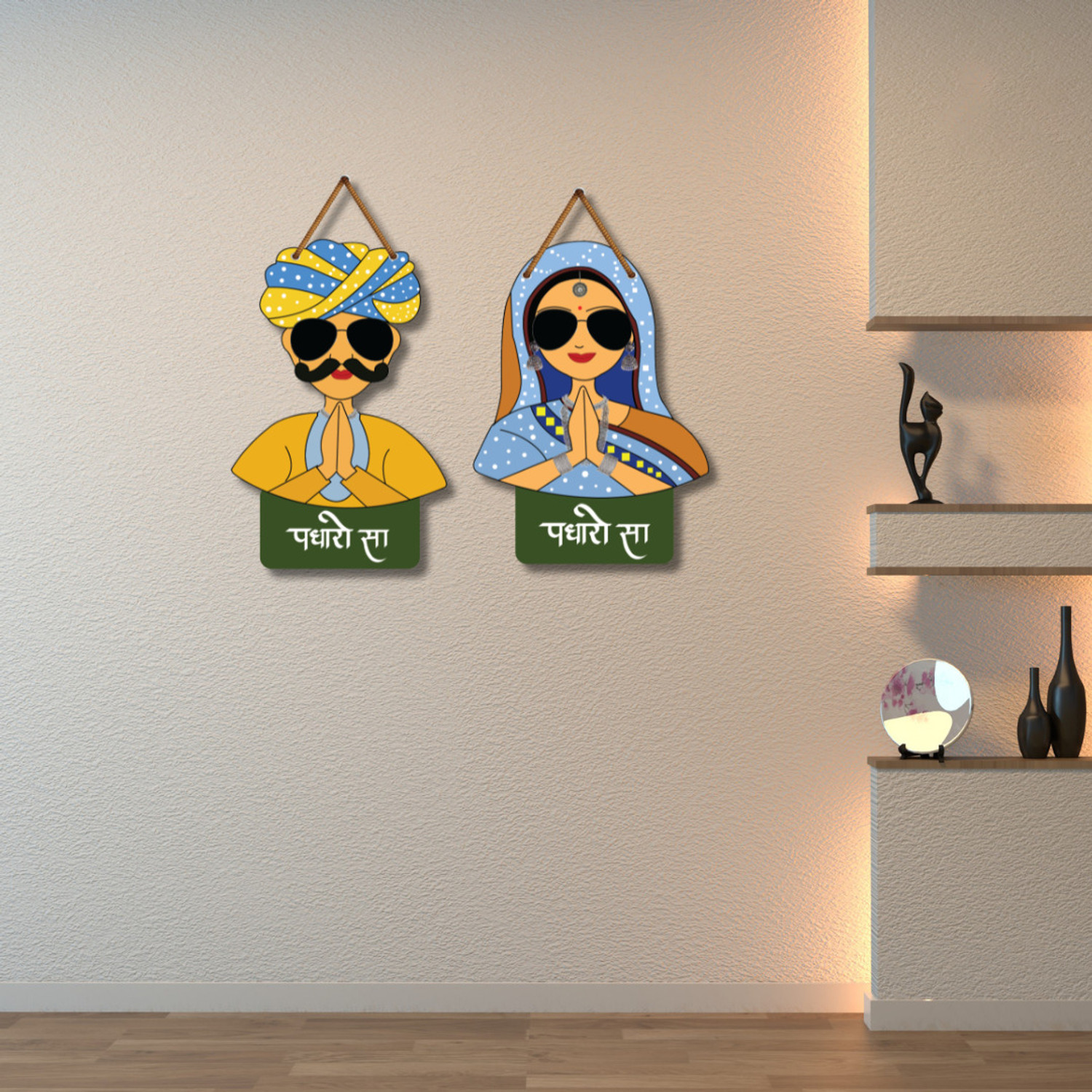 Image of Mahi Craft Padharo Sa Wall Hanging For Home Decor,Wall Decor, Living Room Pack of 2
