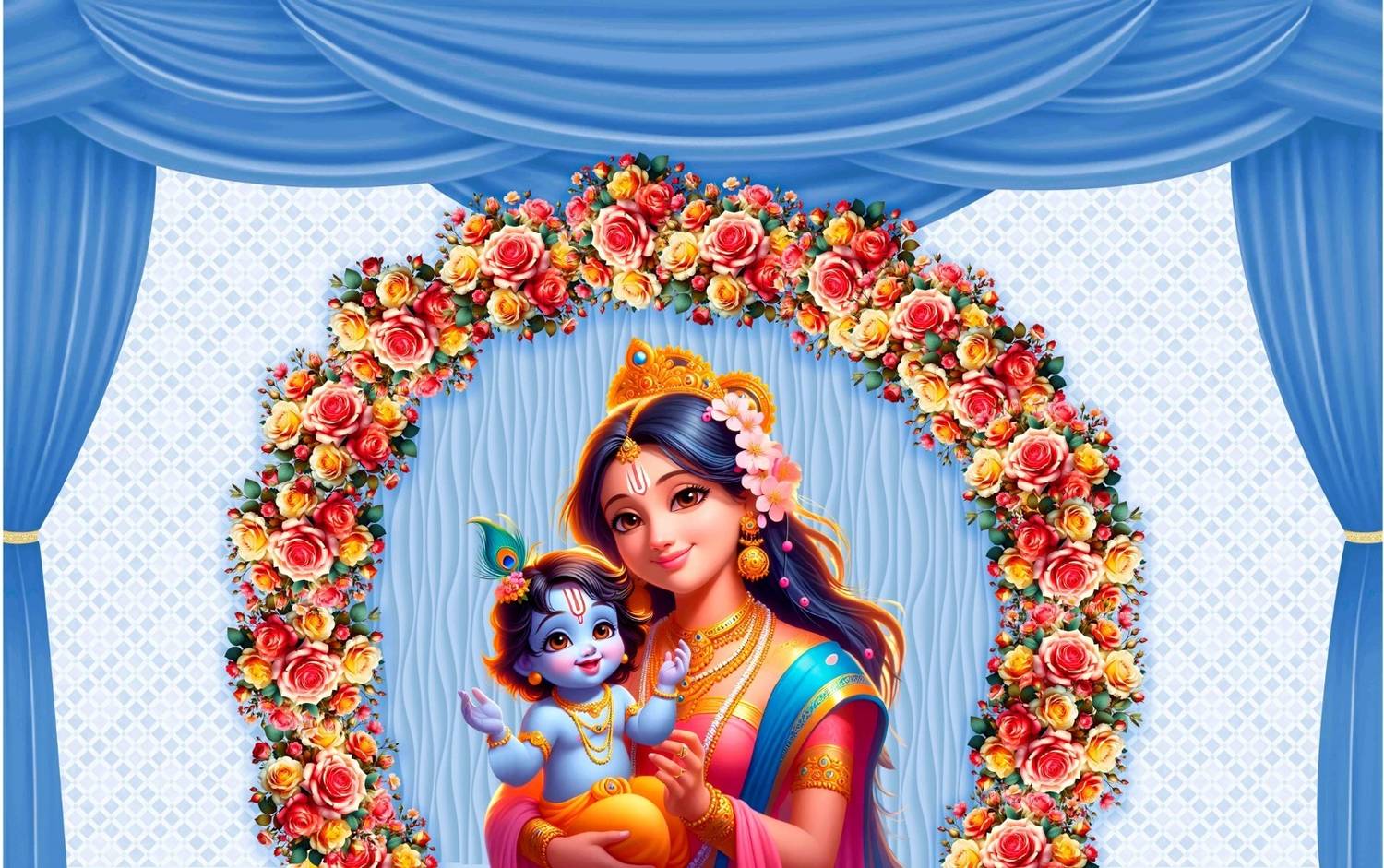 Blimp Baby shower decoration for wall Krishna backdrop