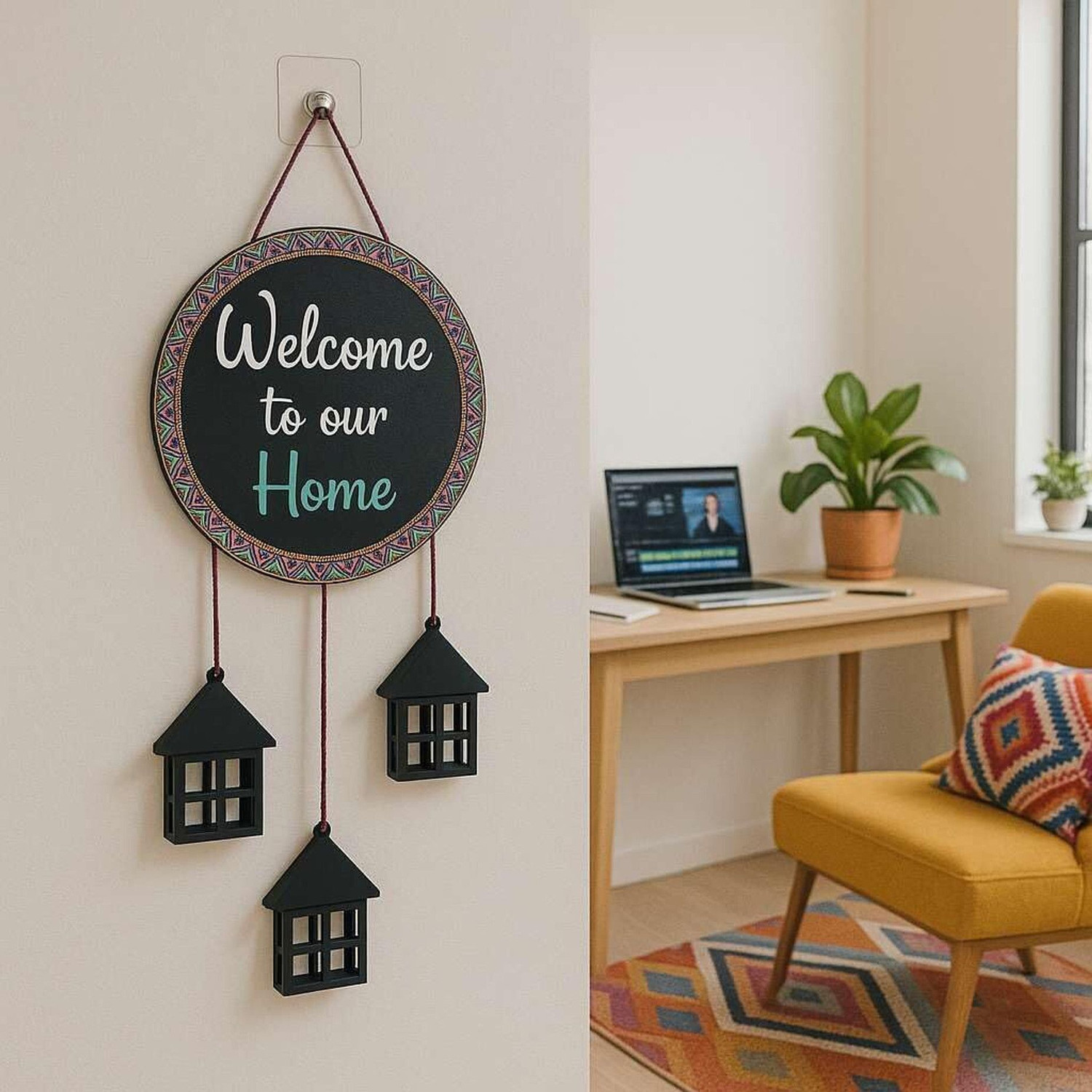 Image of shashank Wall Hanging for Home Decor-Handcrafted Welcome To Home Wall Art for House,Hall