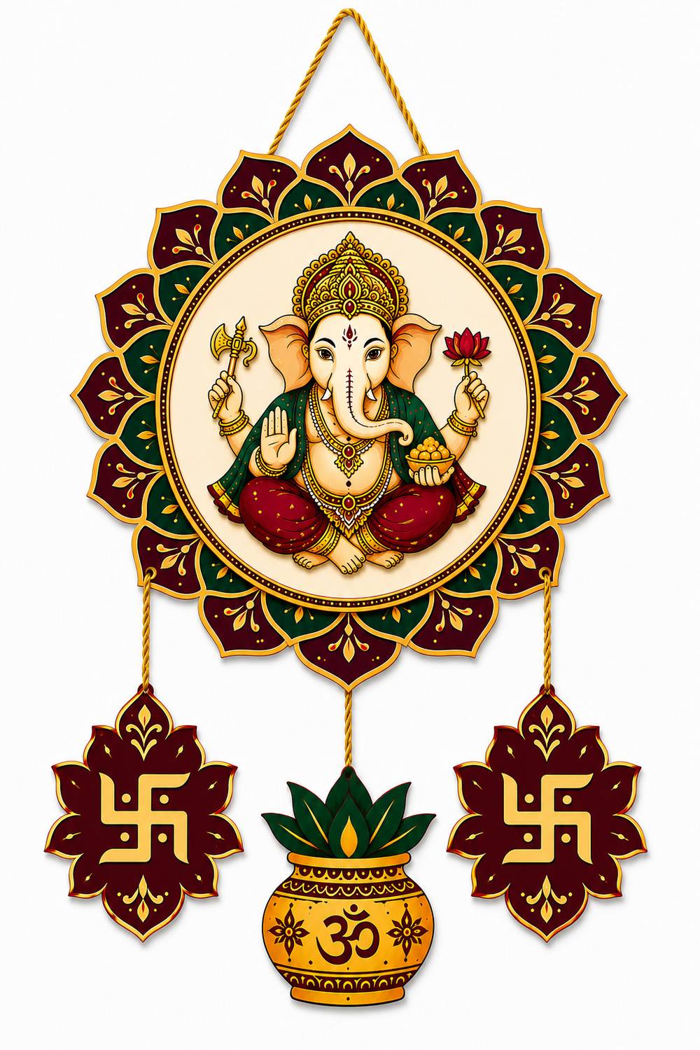 TrendsTube Ganesh Ji Decorative Wall Hanging | Spiritual Wall Decor for Home Pooja Room
