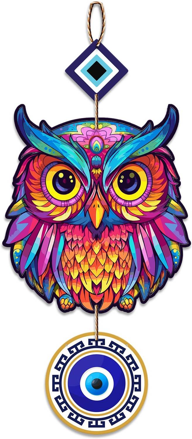 Artvibes Designer Owl Shape Wooden Wall Hanging For Home Decor | Wall Accents (WH_8507N)
