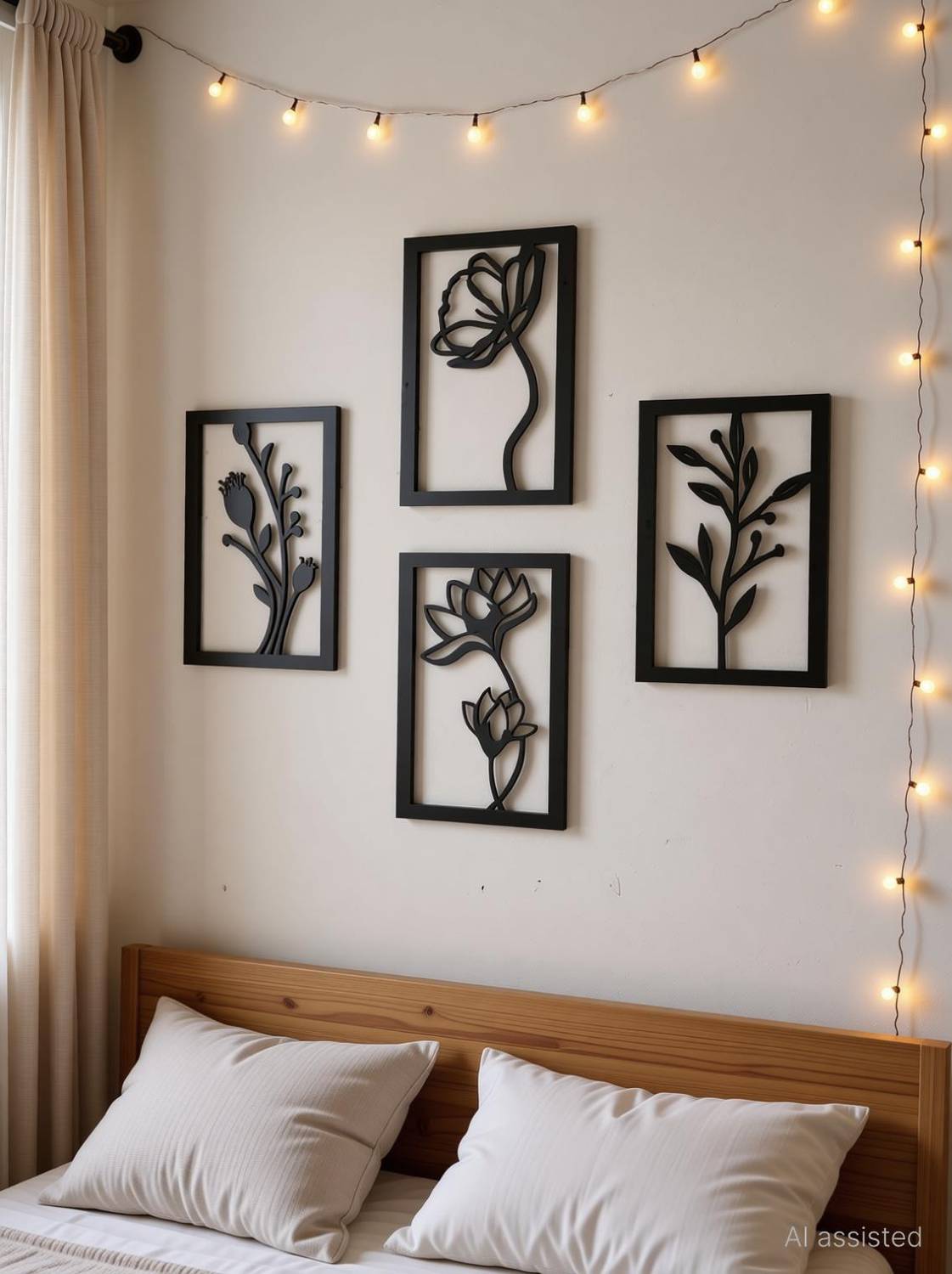 A3 BOX Wooden Wall Decor Hangings Living Room, Bedroom, Kitchen, Office Pack of 4