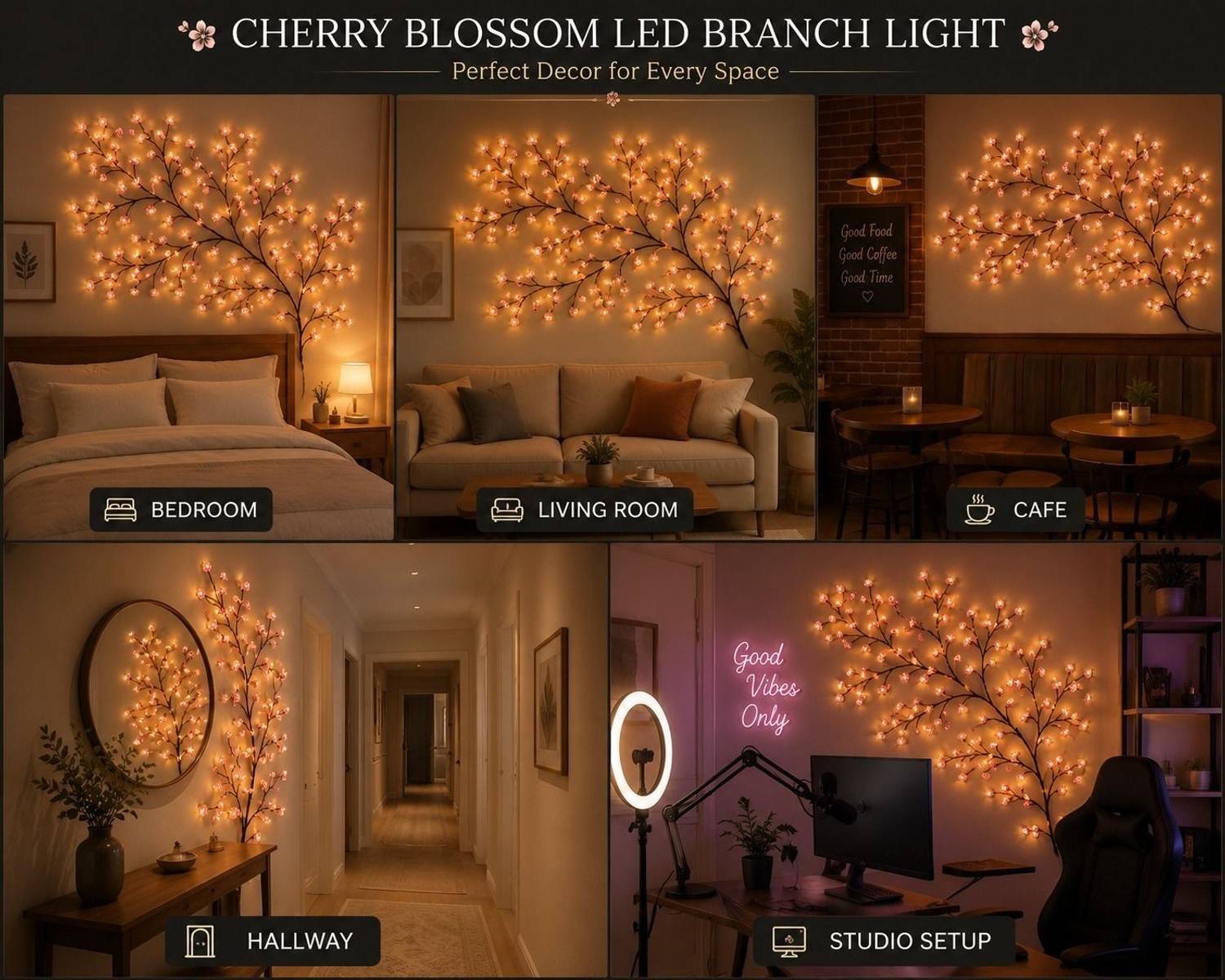 AQUABUCKET Cherry Blossom Tree Branch Lights - Image 4