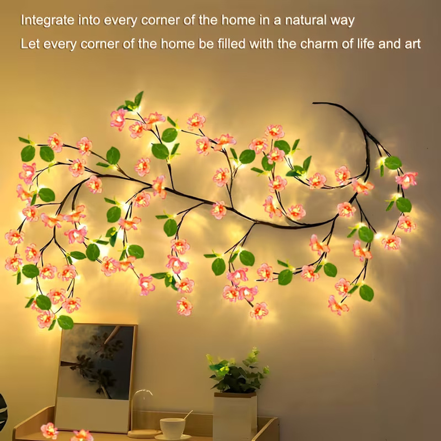 Image of Troliver 72 LEDs 2 m Yellow Color Changing Leaf Rice Lights