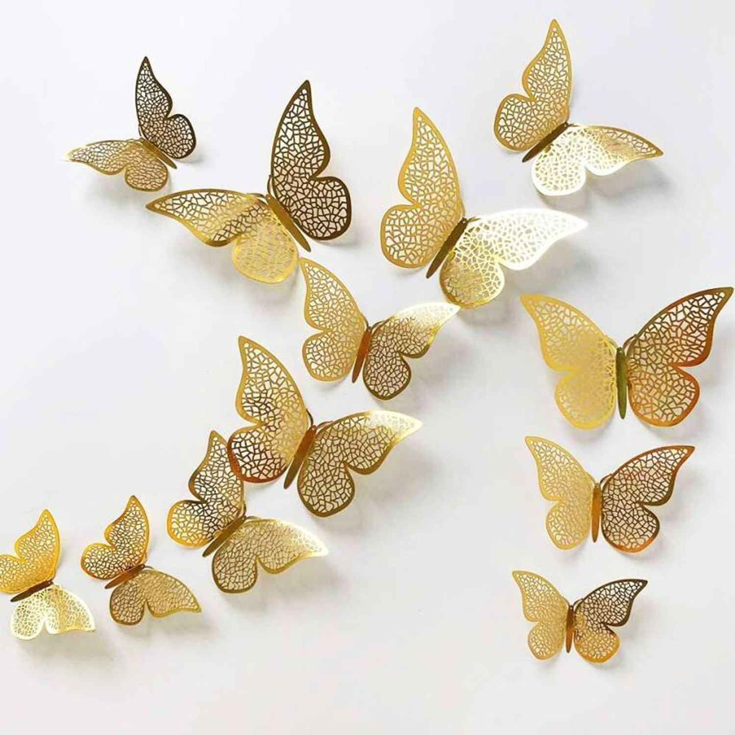 Image of Ipsit 3D Butterfly Gold Pack of 12