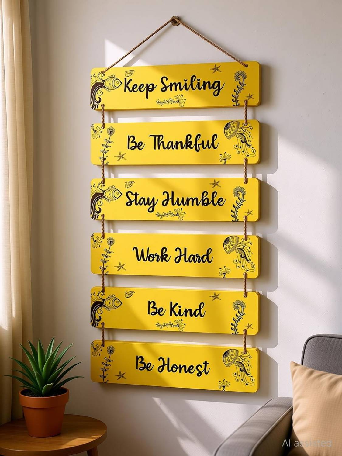 Angel Infinite Quote Wooden Wall Hanger for Livingroom|Bedroom|Home Décor|Office|Gift Pack of 6