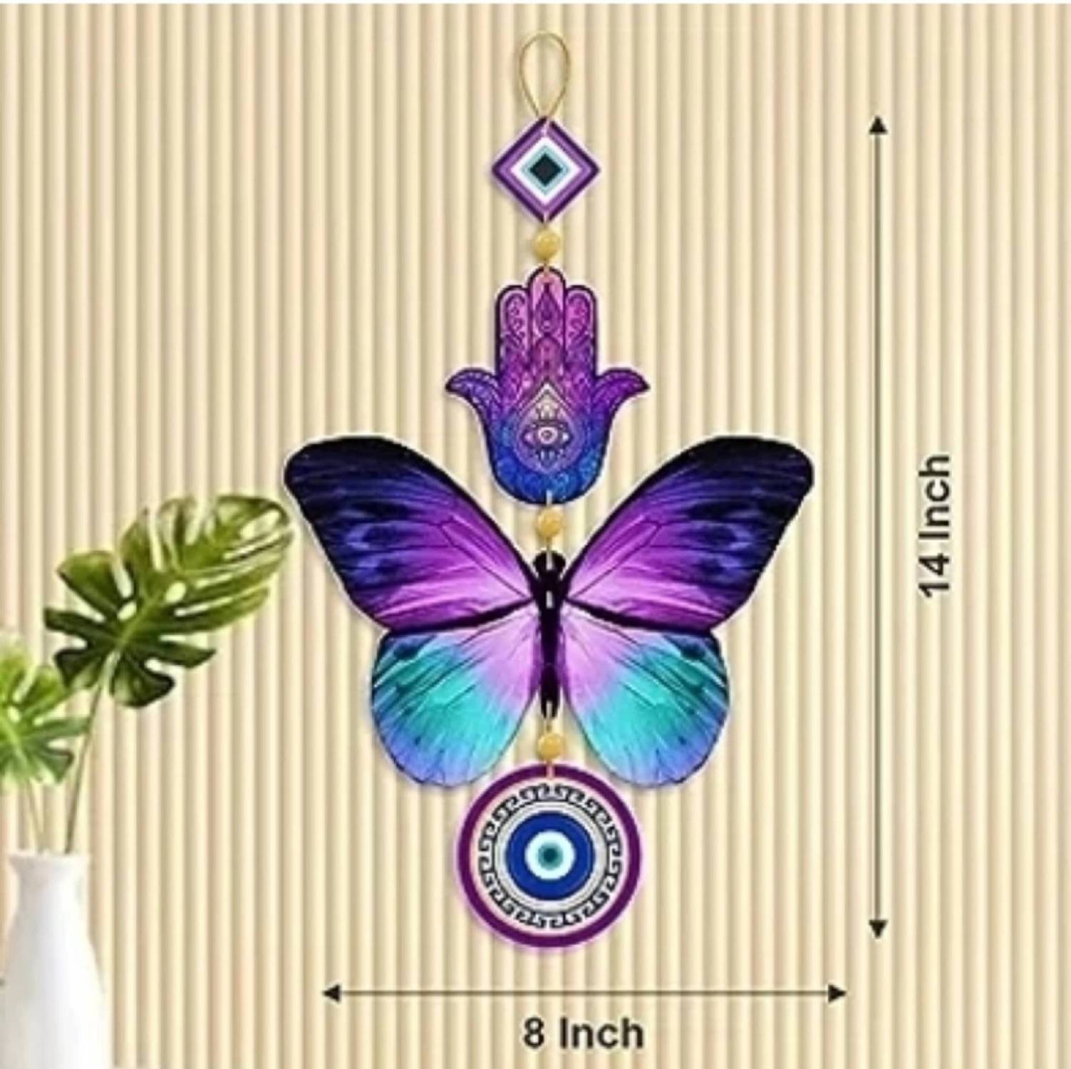 AAYOG CREATIONS Purple Butterfly Wooden Decorative Wall Hanging For HomeAnd Office Decor