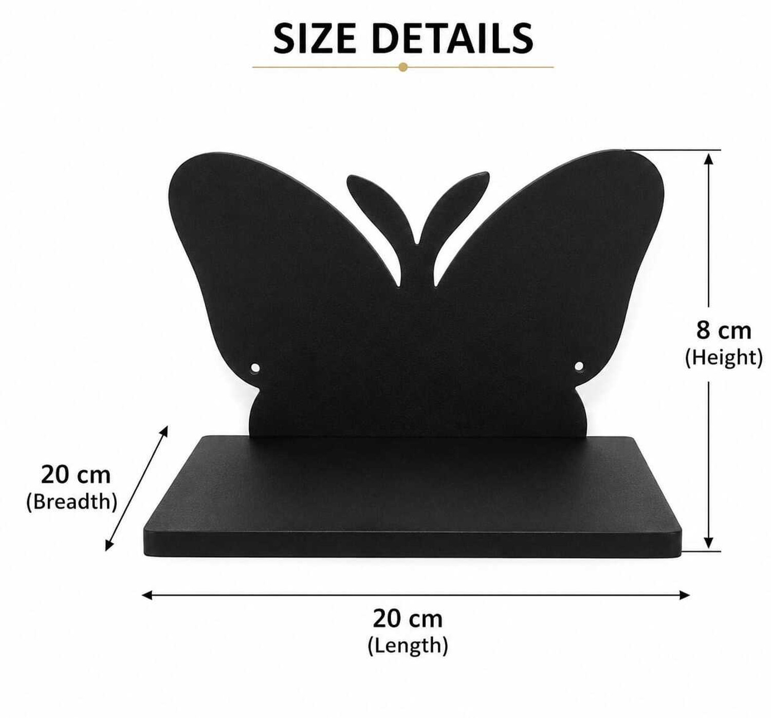 Image of SINGHATIYA CARFT Butterfly Wall Shelf for Home Decor | Wooden Floating Wall Mounted Plant Stand. Pack of 8