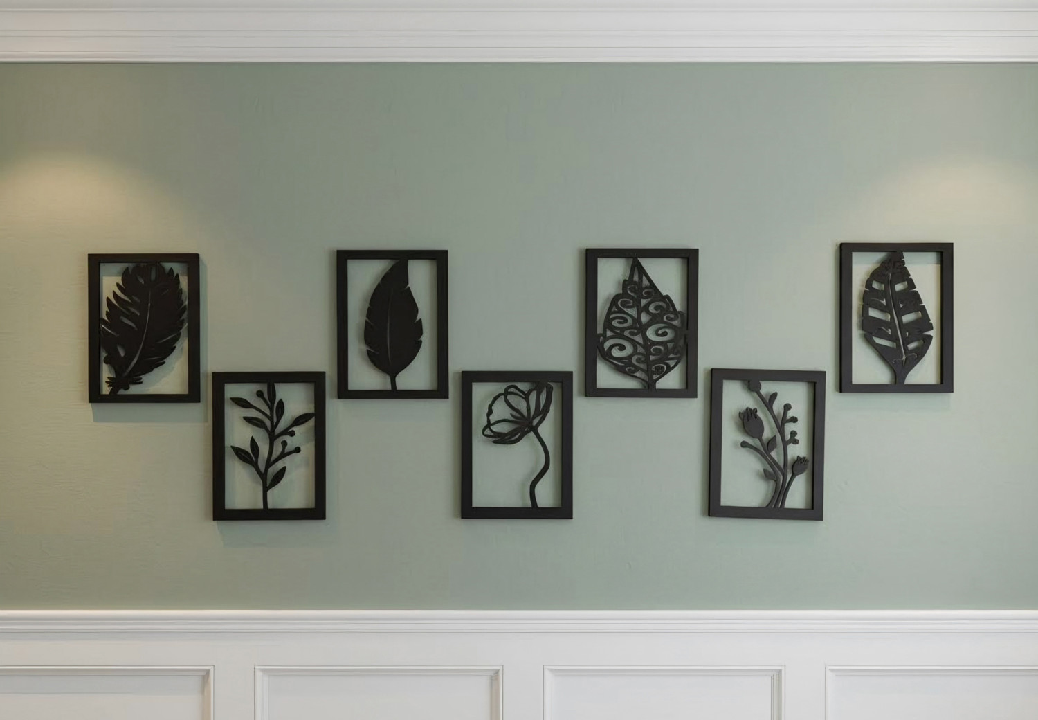 Image of A3 BOX Wooden Wall Decor Hangings Living Room, Bedroom, Kitchen, Office Pack of 7