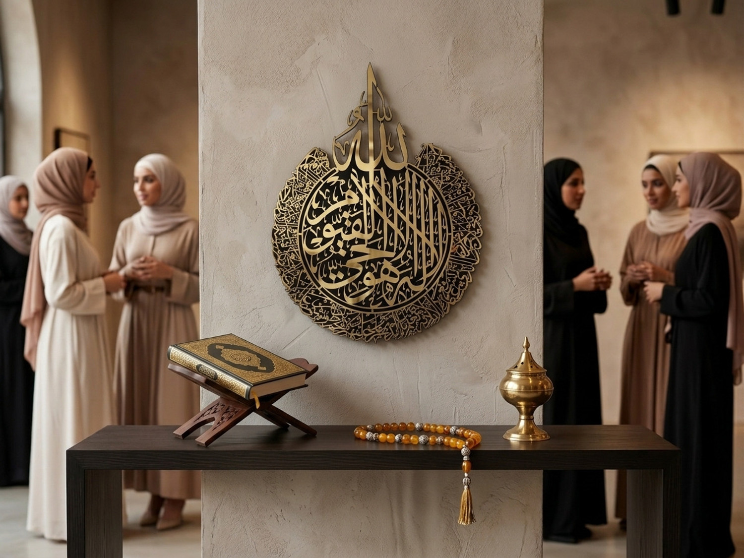 Image of Craftyit Ayatul Kursi, Wooden Large Gold Ayatul Kursi, Islamic Home Decor, Islamic Gifts