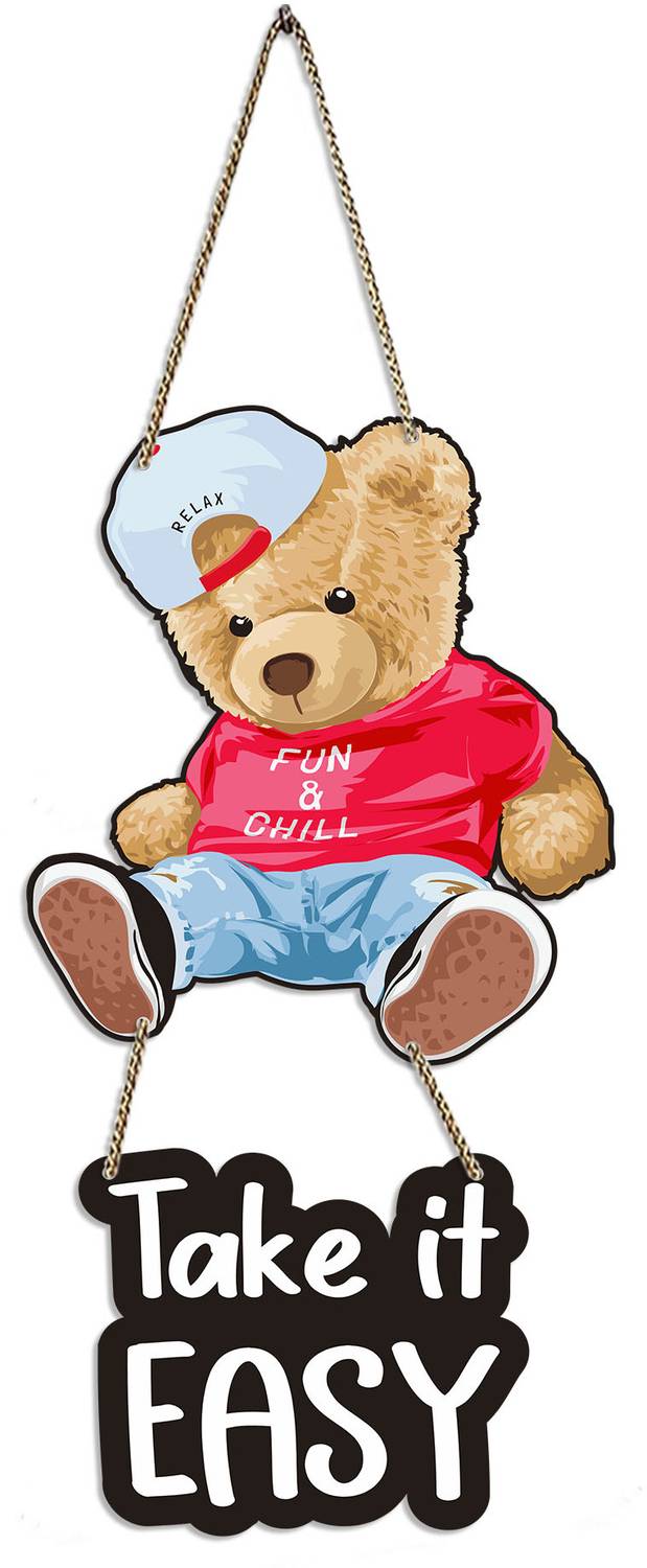 Artvibes Cute Teddy Wooden Wall Hanging with Quotes for Home Wall Decor Gifts (WH_5733N)
