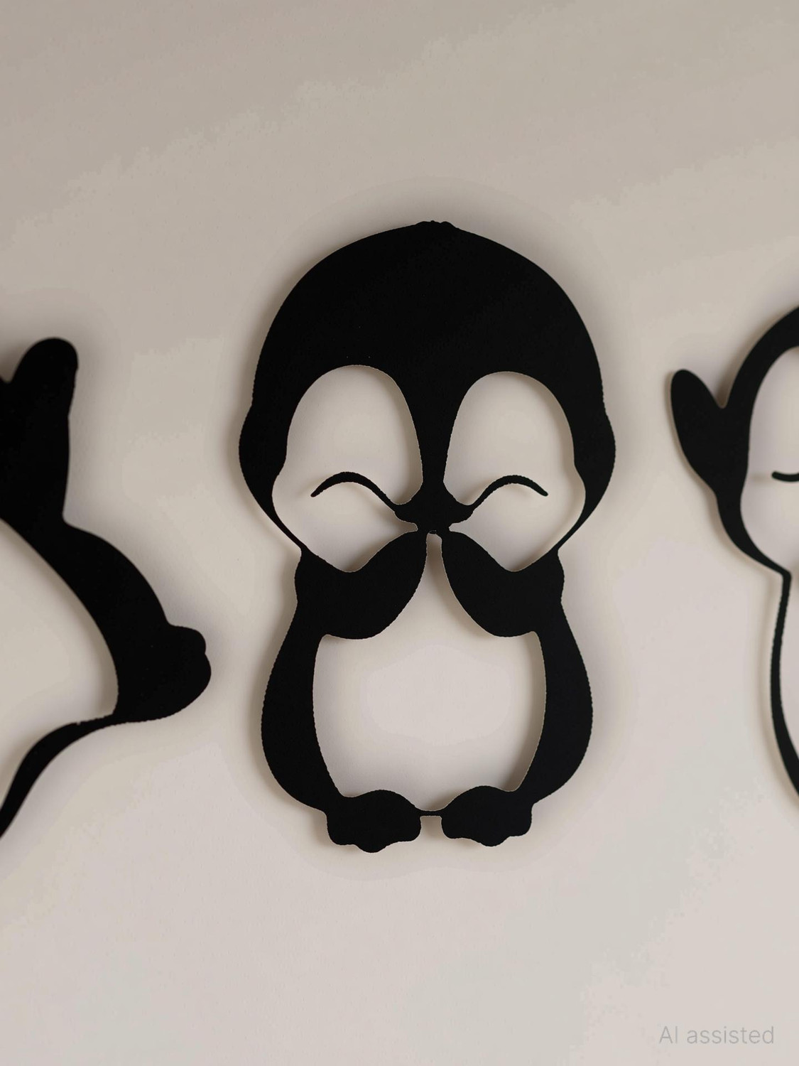 Image of DECRONICS Penguin Wall Art Home Decor Wall Decor Hanging Items Room Decoration Material Pack of 3