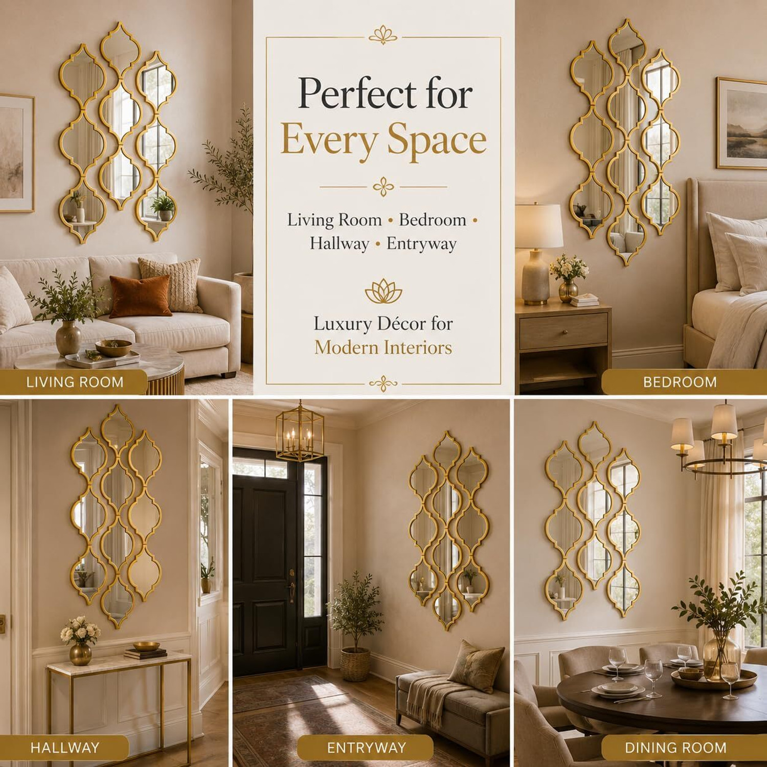 Image of Art Homes Decorative Teardrop Wall Mirror Set for Living Room Home Pack of 9