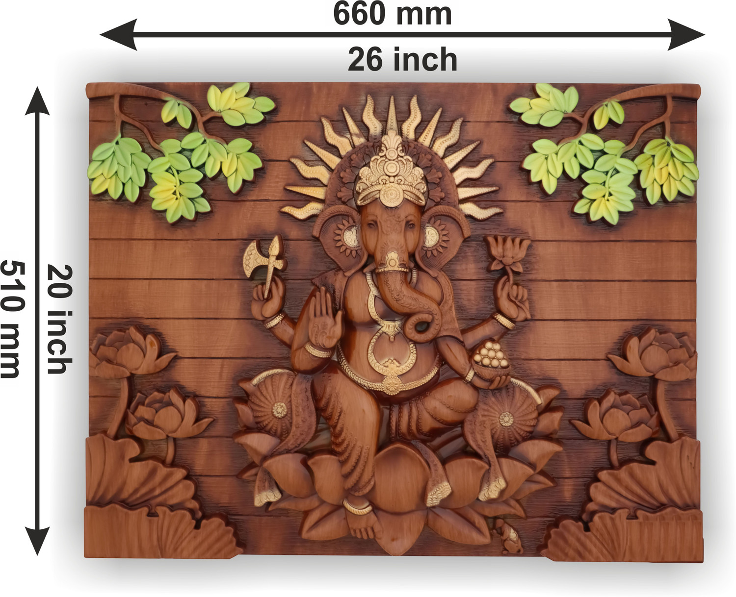 Image of ART OCEAN Divine Lord Ganesha 3D Wall Hanging | Premium Mural | Vibrant Home Decor