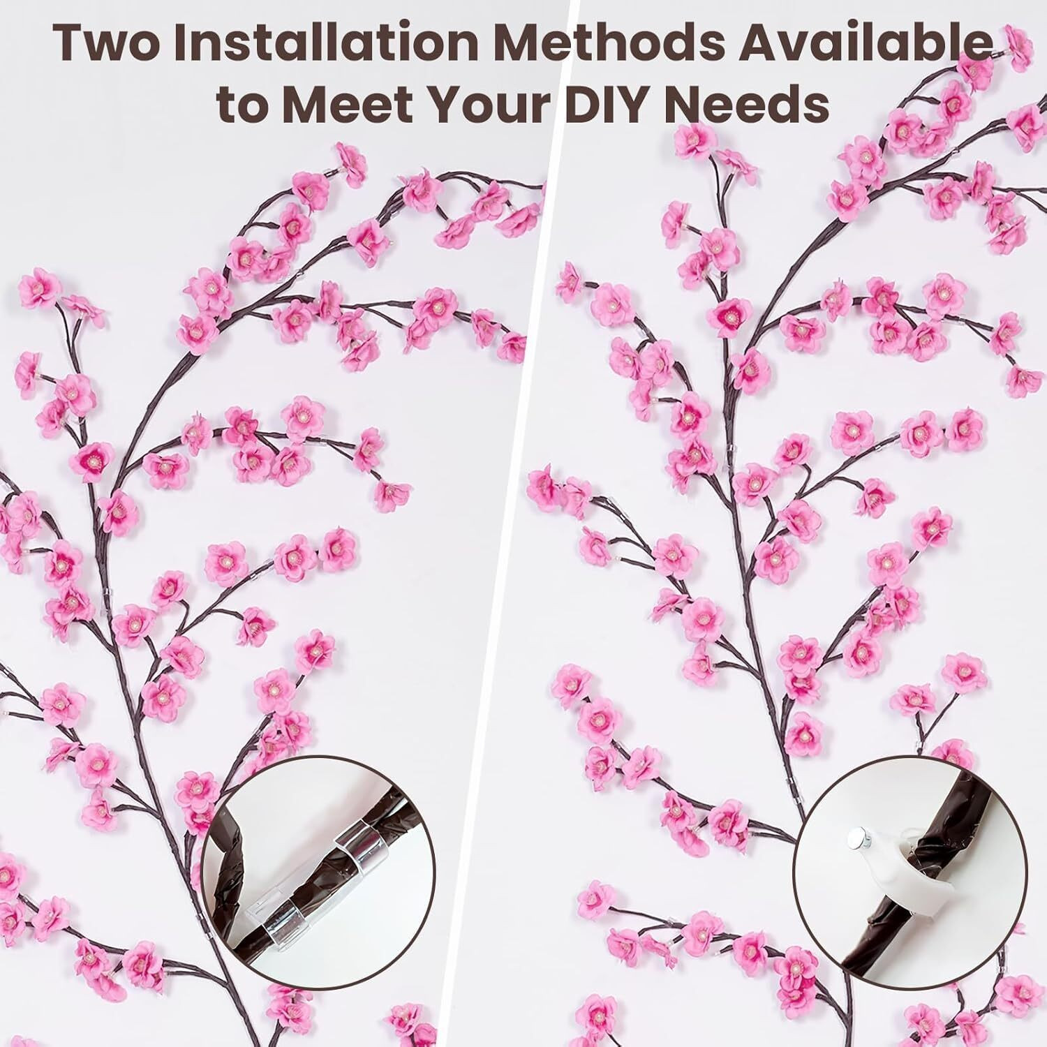Image of Troliver Cherry Blossom Tree Branch Wall Decorative LED Light