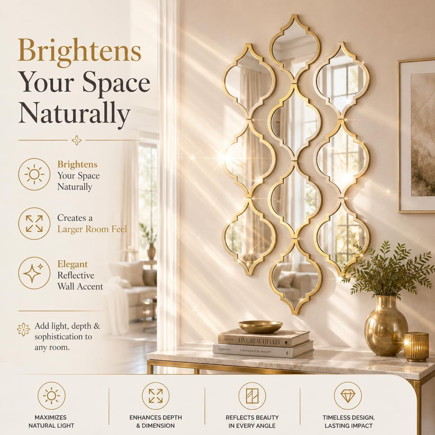 Image of Art Homes Decorative Teardrop Wall Mirror Set for Living Room Home Pack of 9