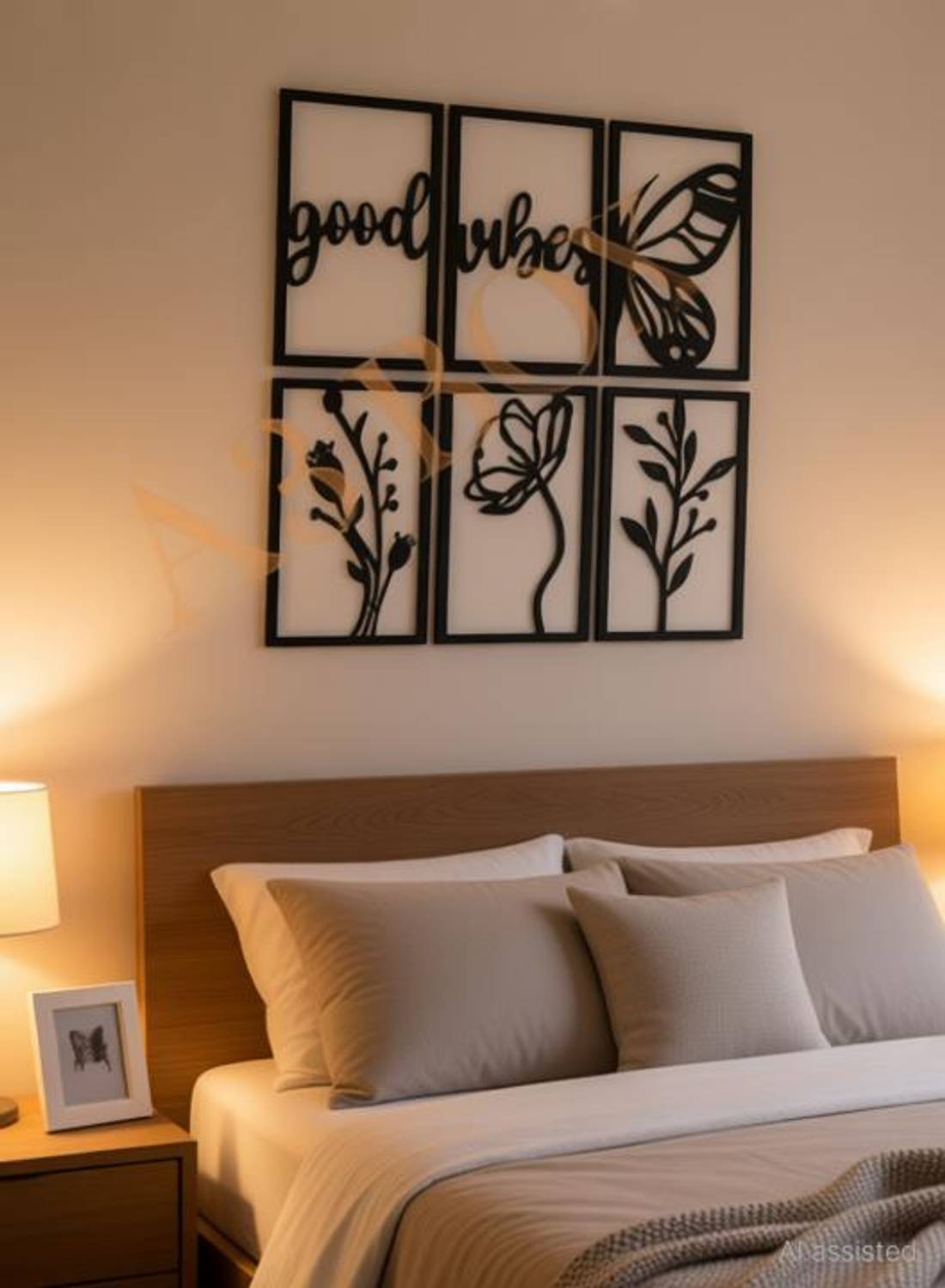 A3 BOX Wooden Wall Decor Hangings Living Room, Bedroom, Kitchen, Office Pack of 6