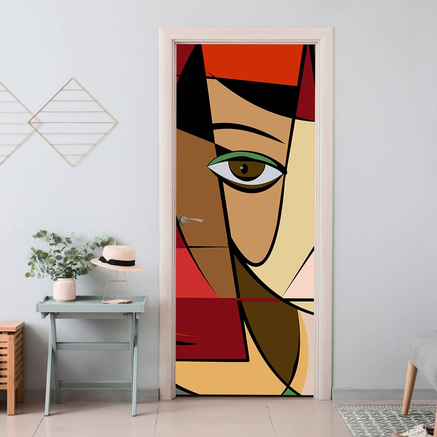 Asian Paints EzyCR8 Face Art Door MuralDoor Sticker Medium Removable Sticker