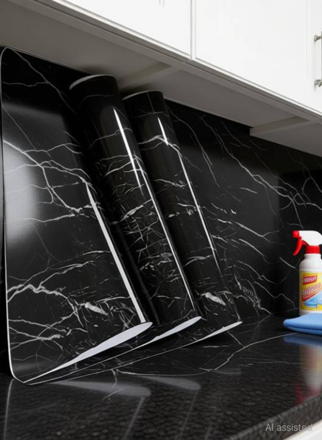 Adfresh 2m Kitchen Oil Proof Sticker, Kitchen Backsplash Wallpaper Self-Adhesive Kitchen Wall Stickers Anti-Mold and Heat Resistant
