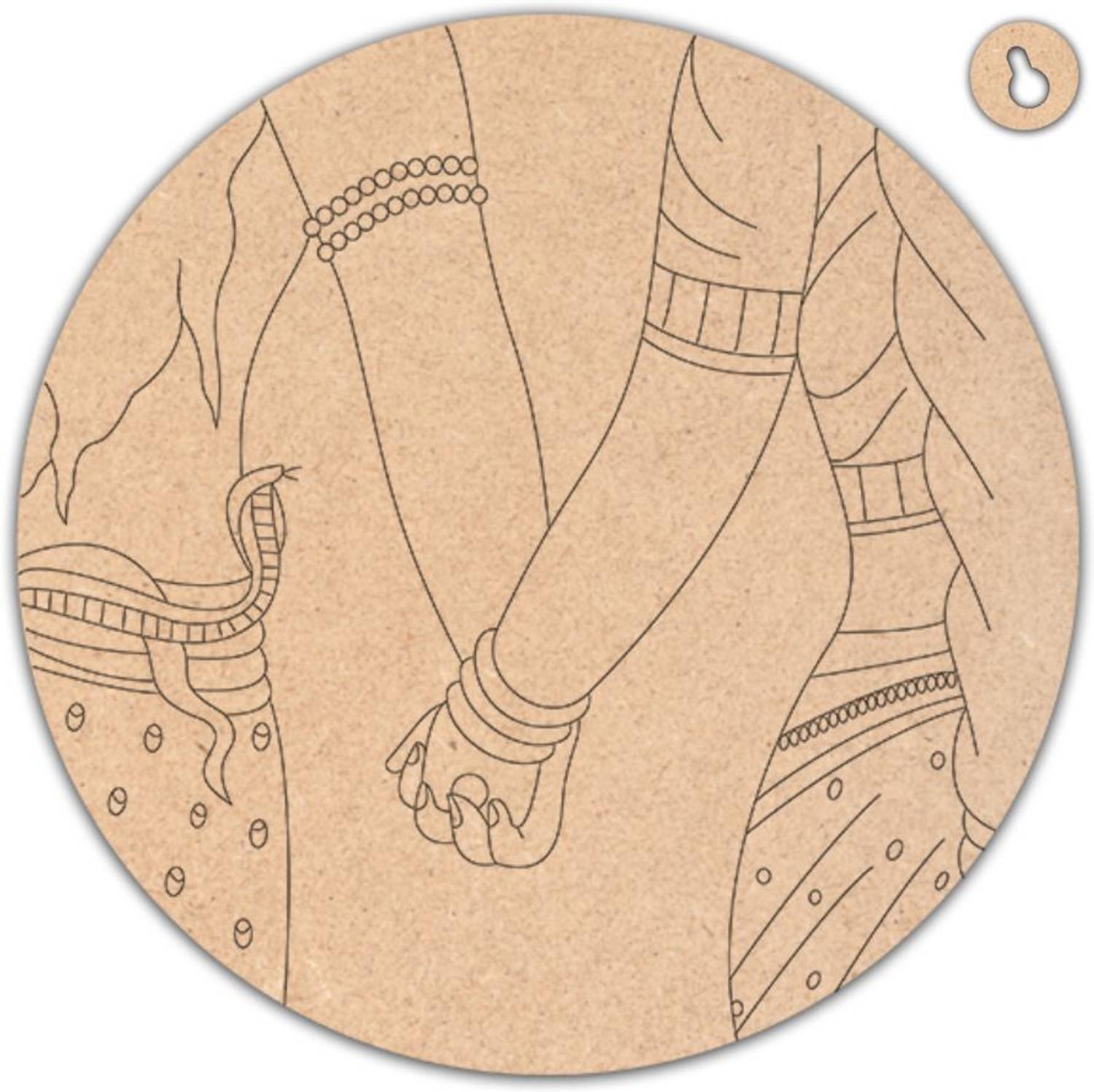 Artifacts Junction Shiv Parvati Holding Hand | Pre-Marked MDF Base for DIY Painting