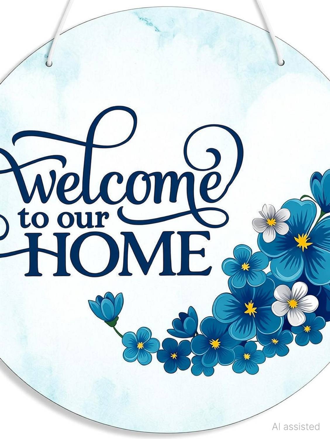 ANJANAM SALES Welcome to Our Home Decorative Hanging Board | Floral Wall Decoration for Home