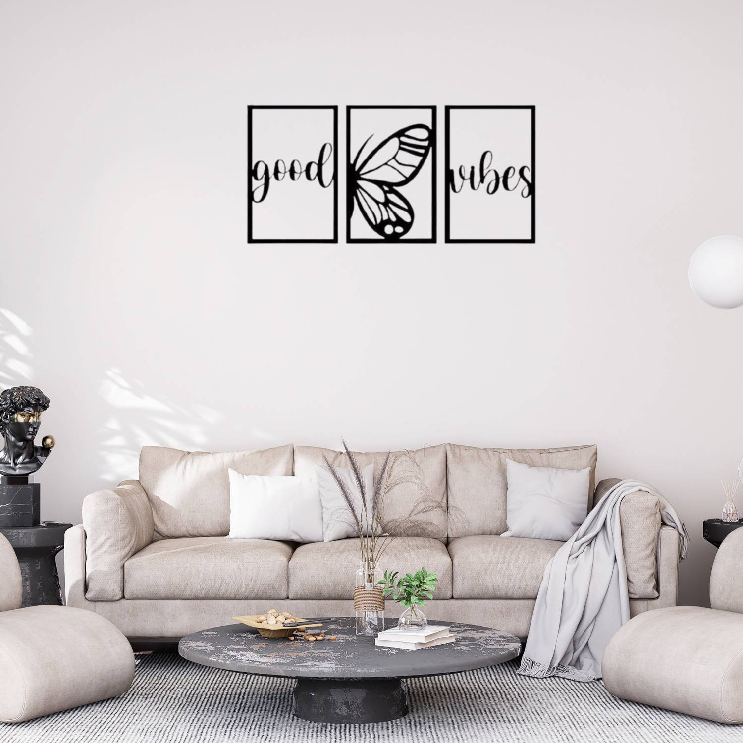 アート・デザイン・音楽 new furniture neue mobel 10 AuraZen MDF Wall Art, Set of 3 Wall Decor- Black, D56 Price in
