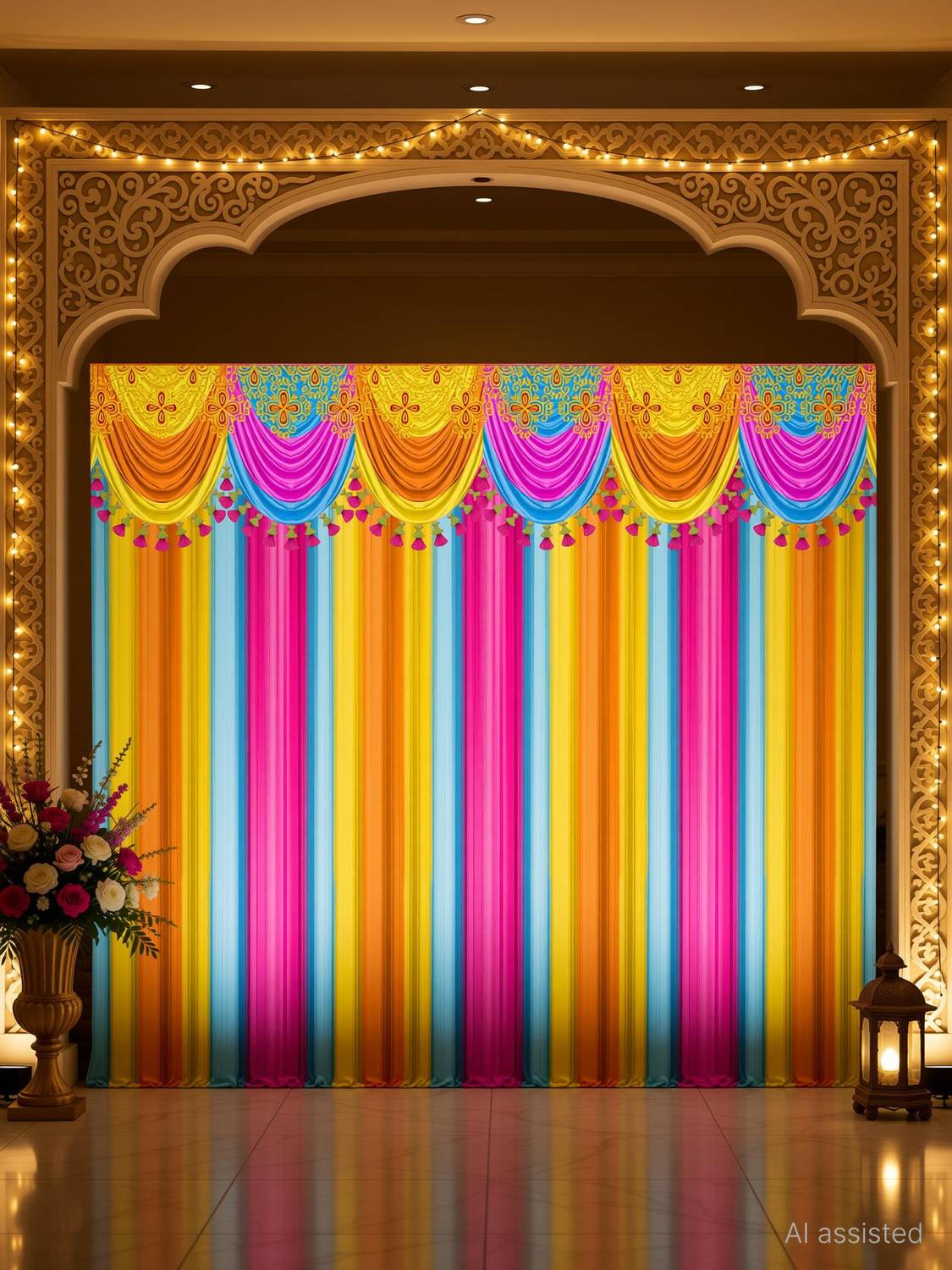 Backdropon Colourful Photography Design Printed Fabric Backdrop (5Ft Height & 8Ft width)