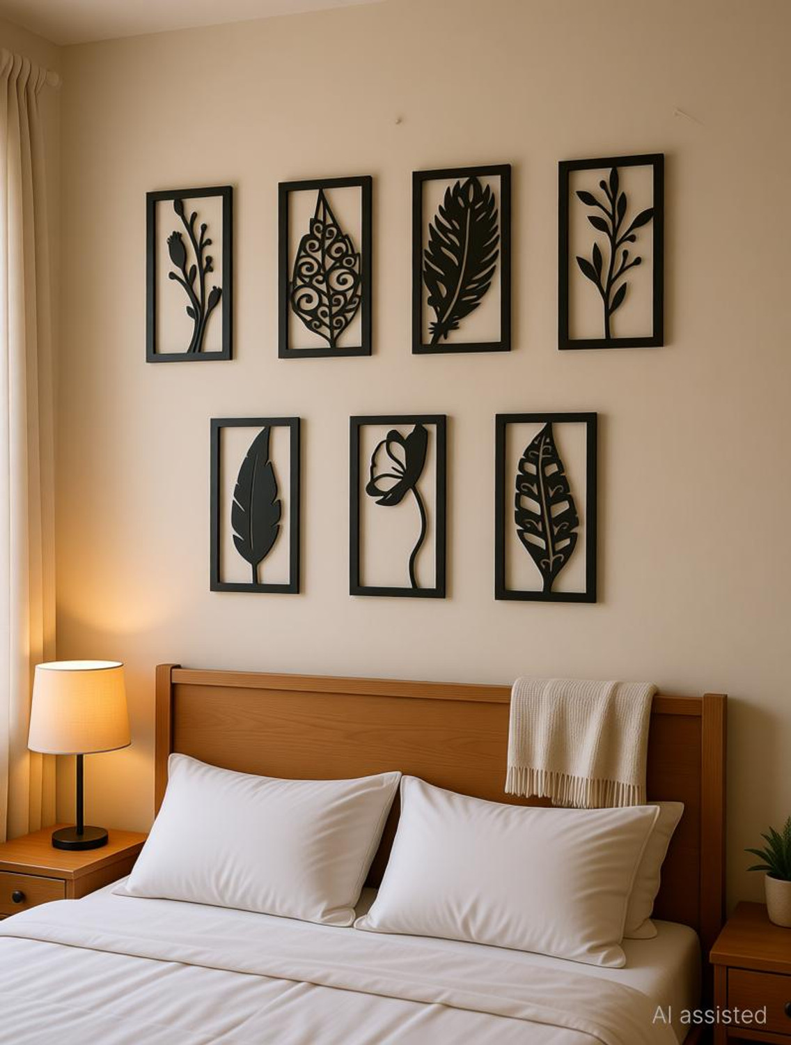 Image of A3 BOX Wooden Wall Decor Hangings Living Room, Bedroom, Kitchen, Office Pack of 7