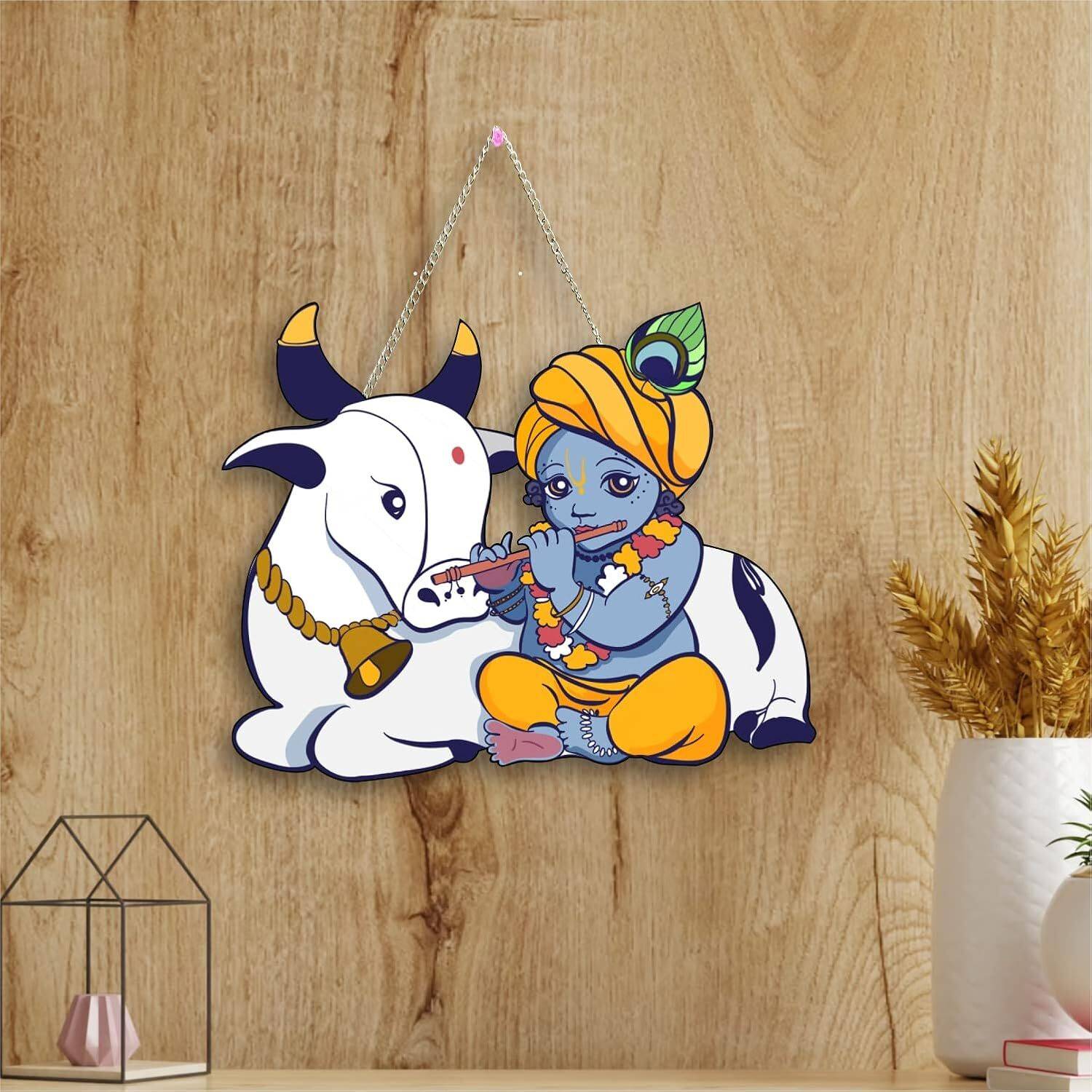 HOUSE OF COMMON Bal Krishna Cartoon Wall Hanging | MDF Kids Room & Mandir Decoration
